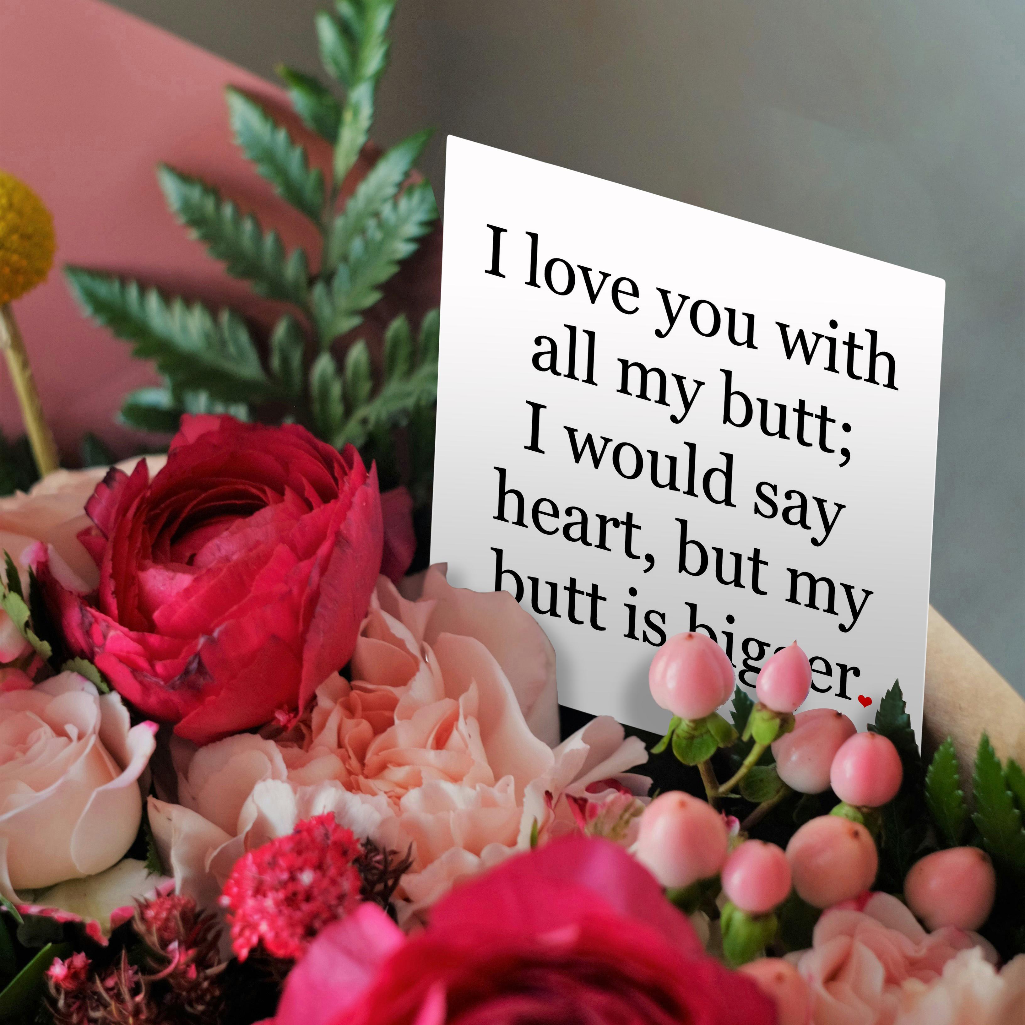 3dRose, I love you with all my butt., Greeting Card - Picture 9 of 26