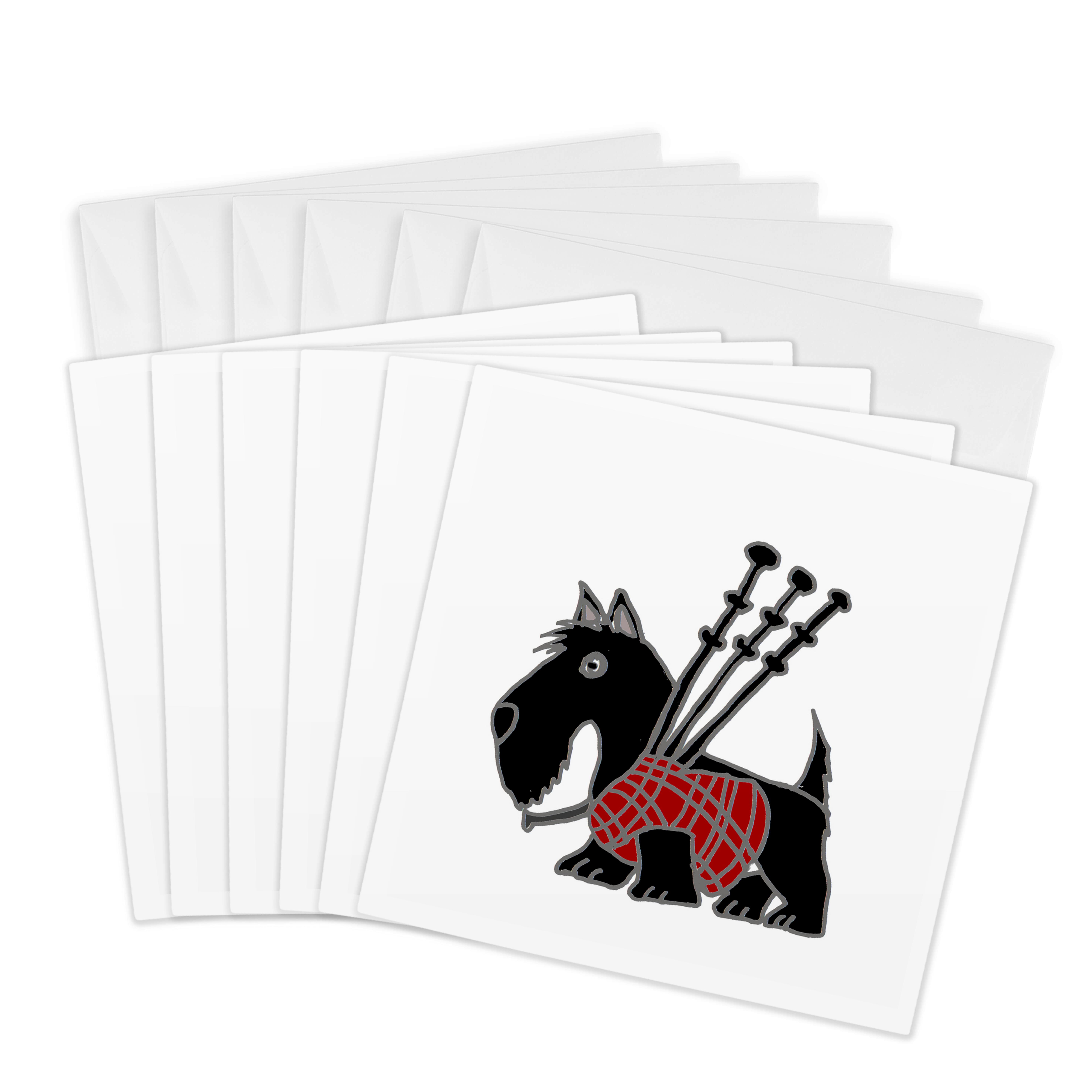3dRose, Funny Scottish Terrier Playing the Bagpipes, Greeting Card