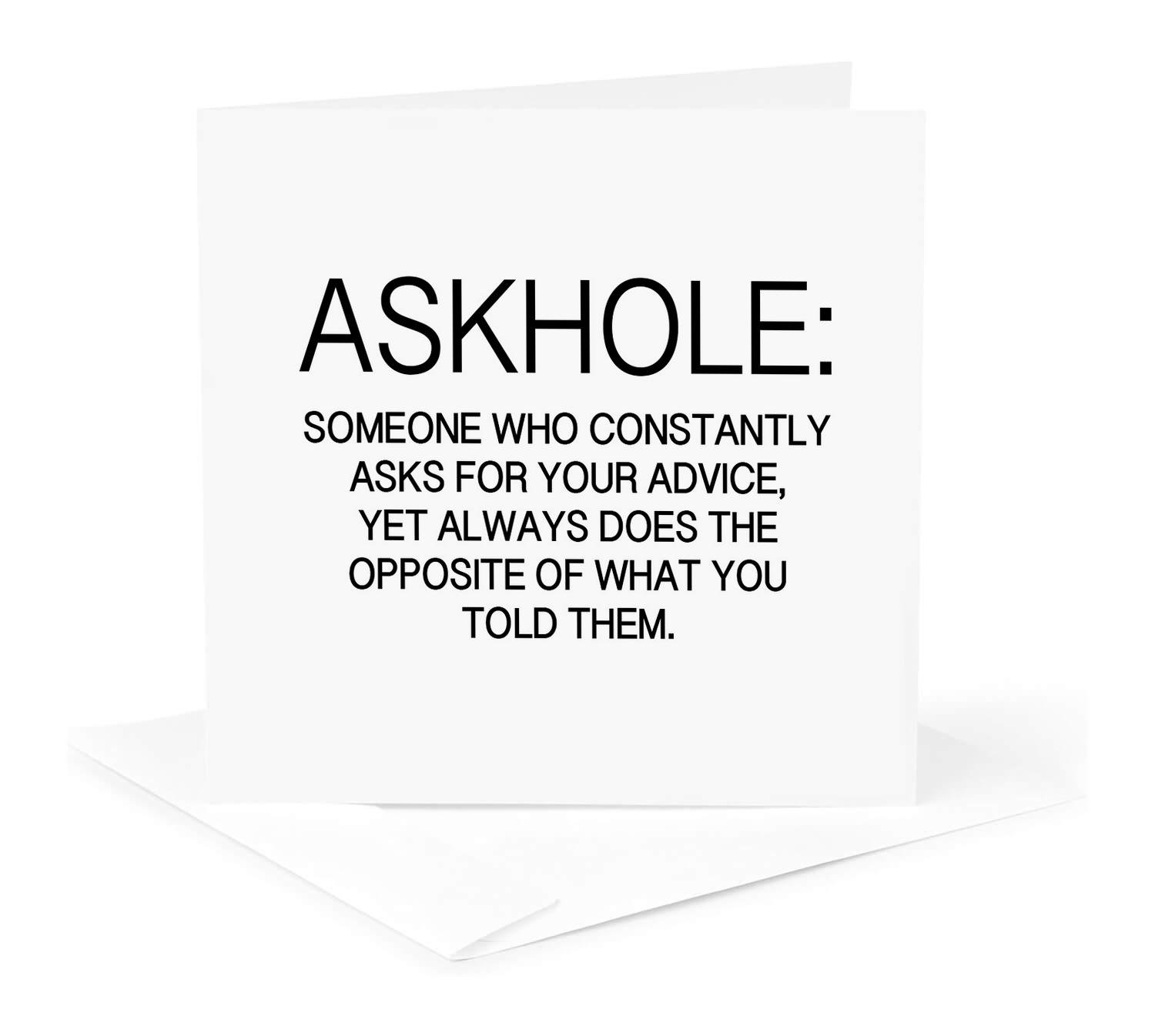 3dRose, DEFINITION OF AN ASKHOLE, Greeting Card - Picture 11 of 26