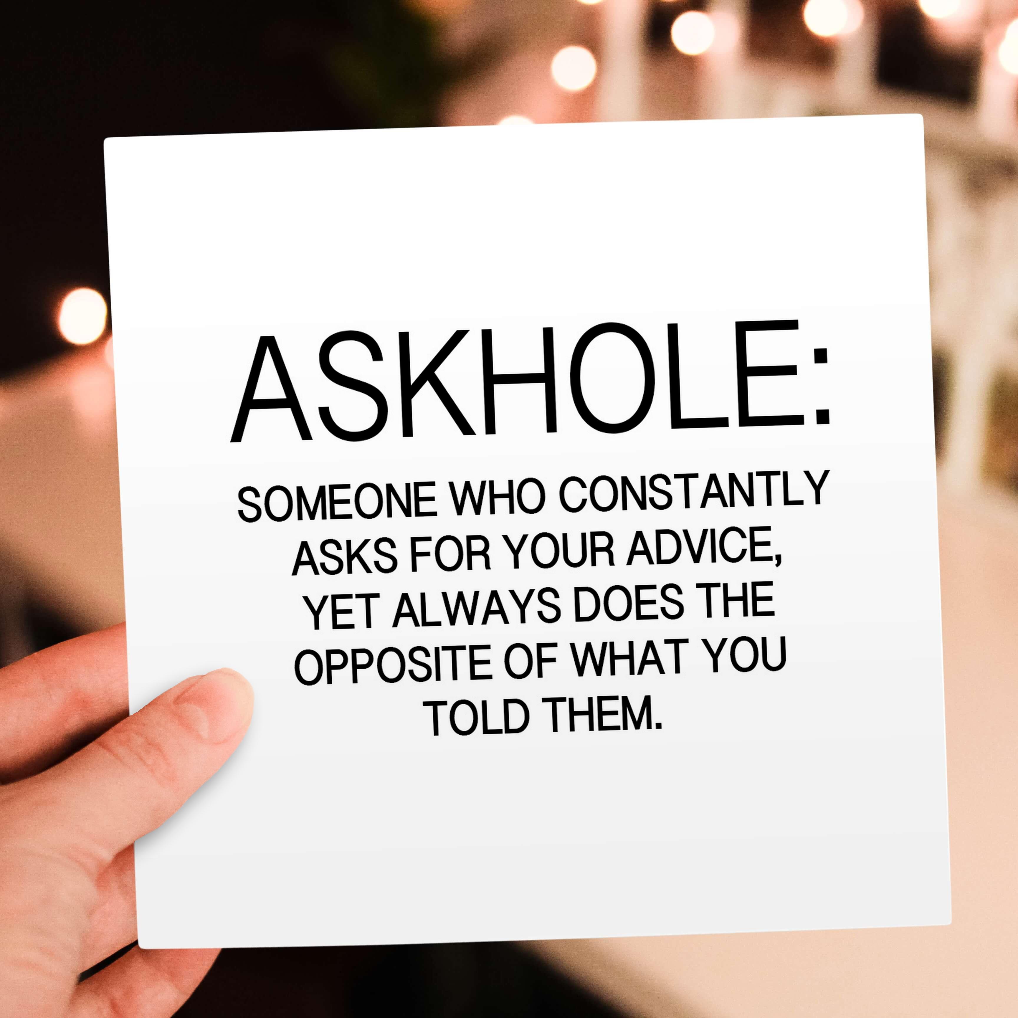 3dRose, DEFINITION OF AN ASKHOLE, Greeting Card - Picture 13 of 26