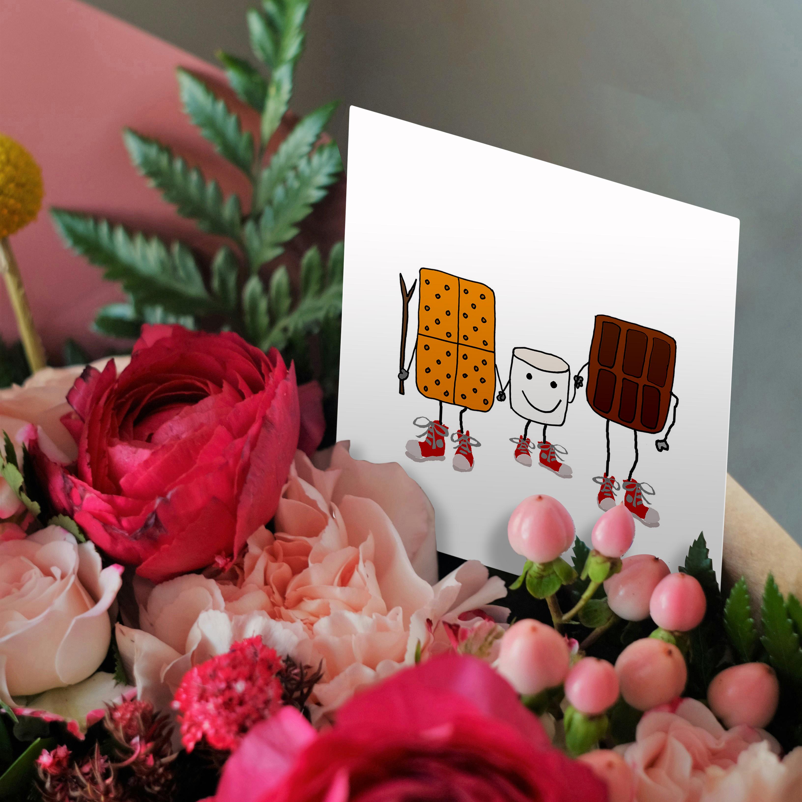 3dRose, Funny Cute Smores Cartoon with Chocolate and Marshmallow, Greeting Card - Afbeelding 9 van 26