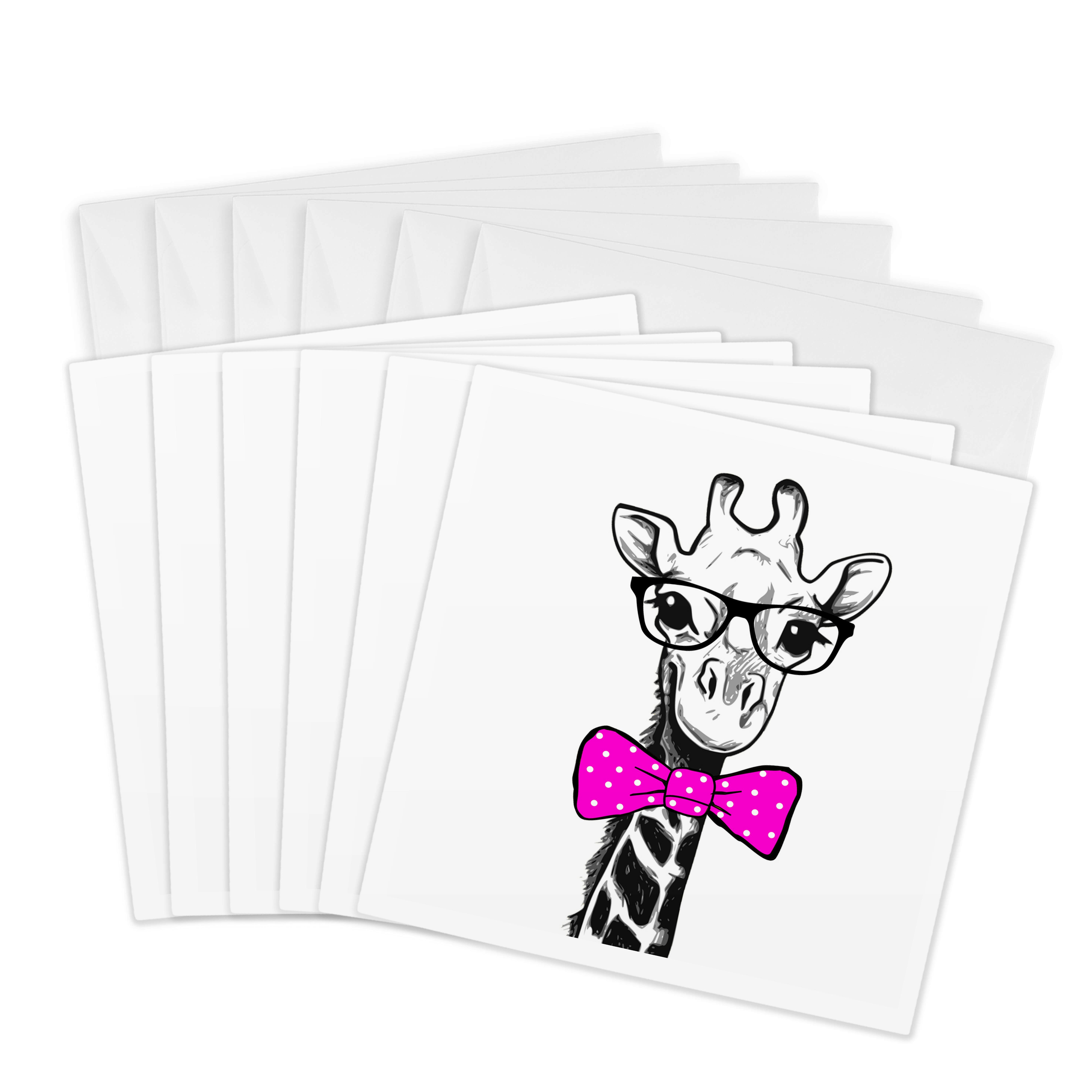 3dRose, Black And White Giraffe With Purple Bow Tie Image, Greeting Card - Foto 7 di 26