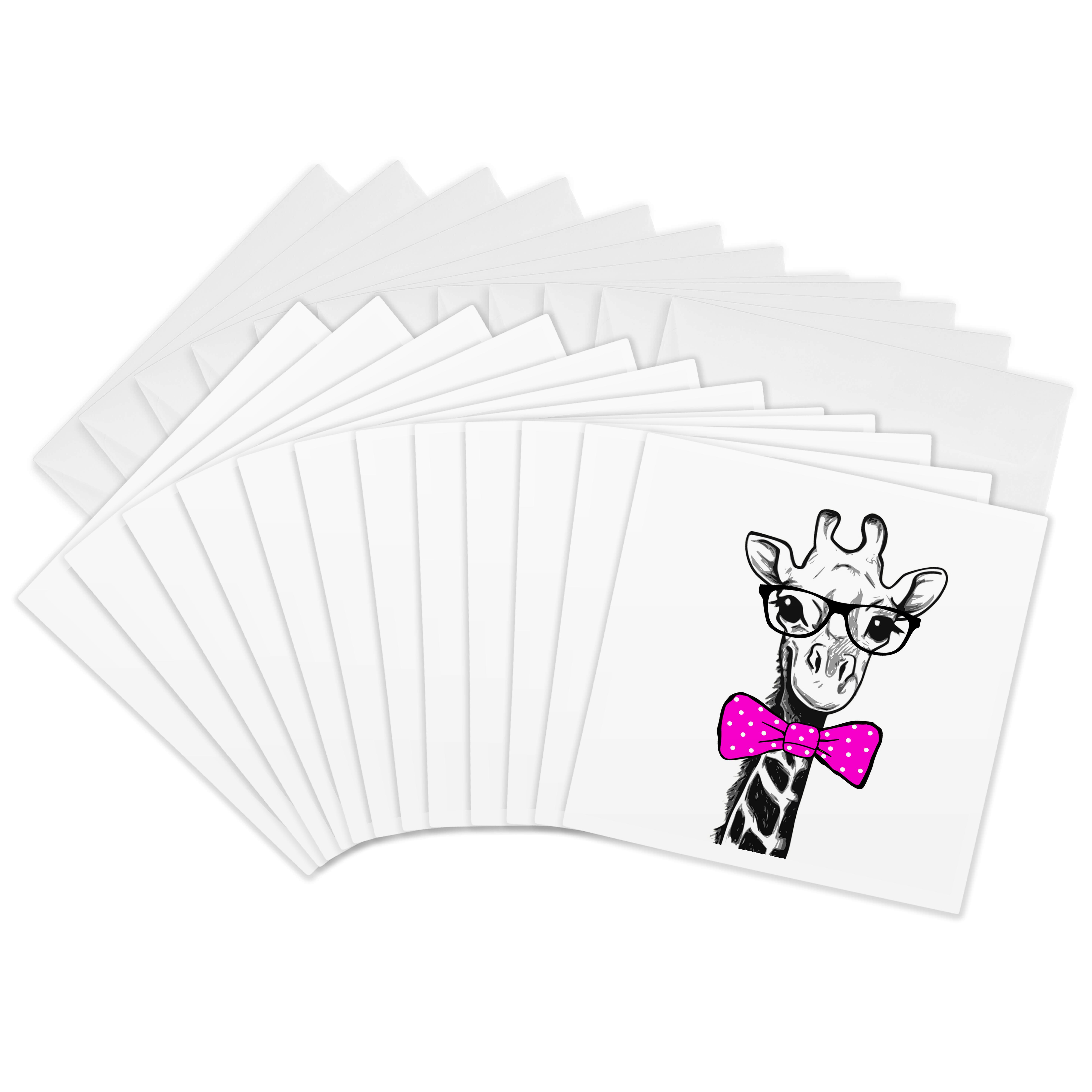 3dRose, Black And White Giraffe With Purple Bow Tie Image, Greeting Card - Foto 14 di 26