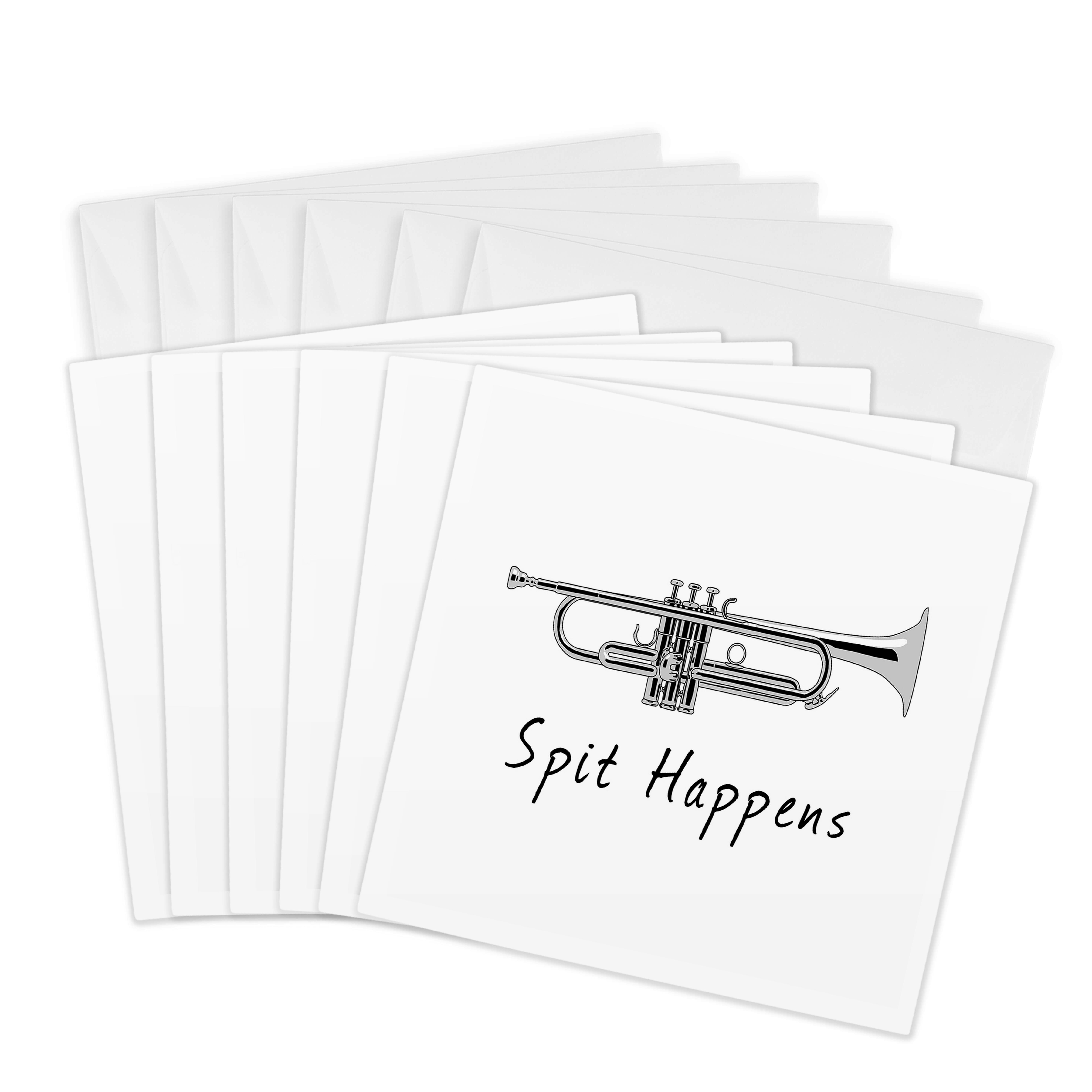 3dRose, Spit Happens, A funny musical pun for any trumpet player., Greeting Card - Bild 7 von 26