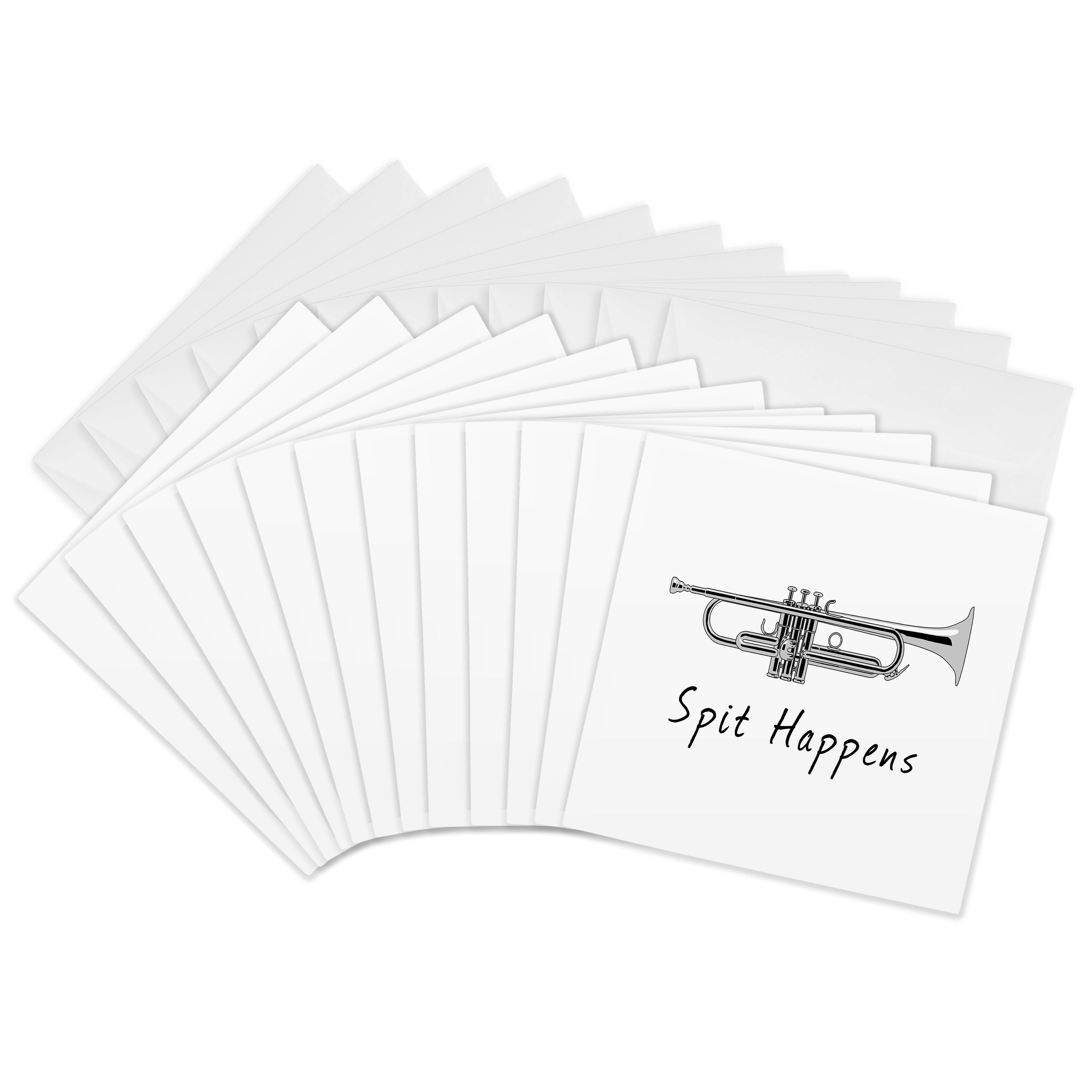 3dRose, Spit Happens, A funny musical pun for any trumpet player., Greeting Card - Bild 14 von 26