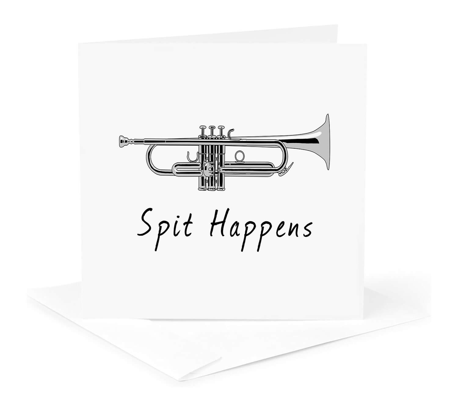 3dRose, Spit Happens, A funny musical pun for any trumpet player., Greeting Card - Bild 11 von 26