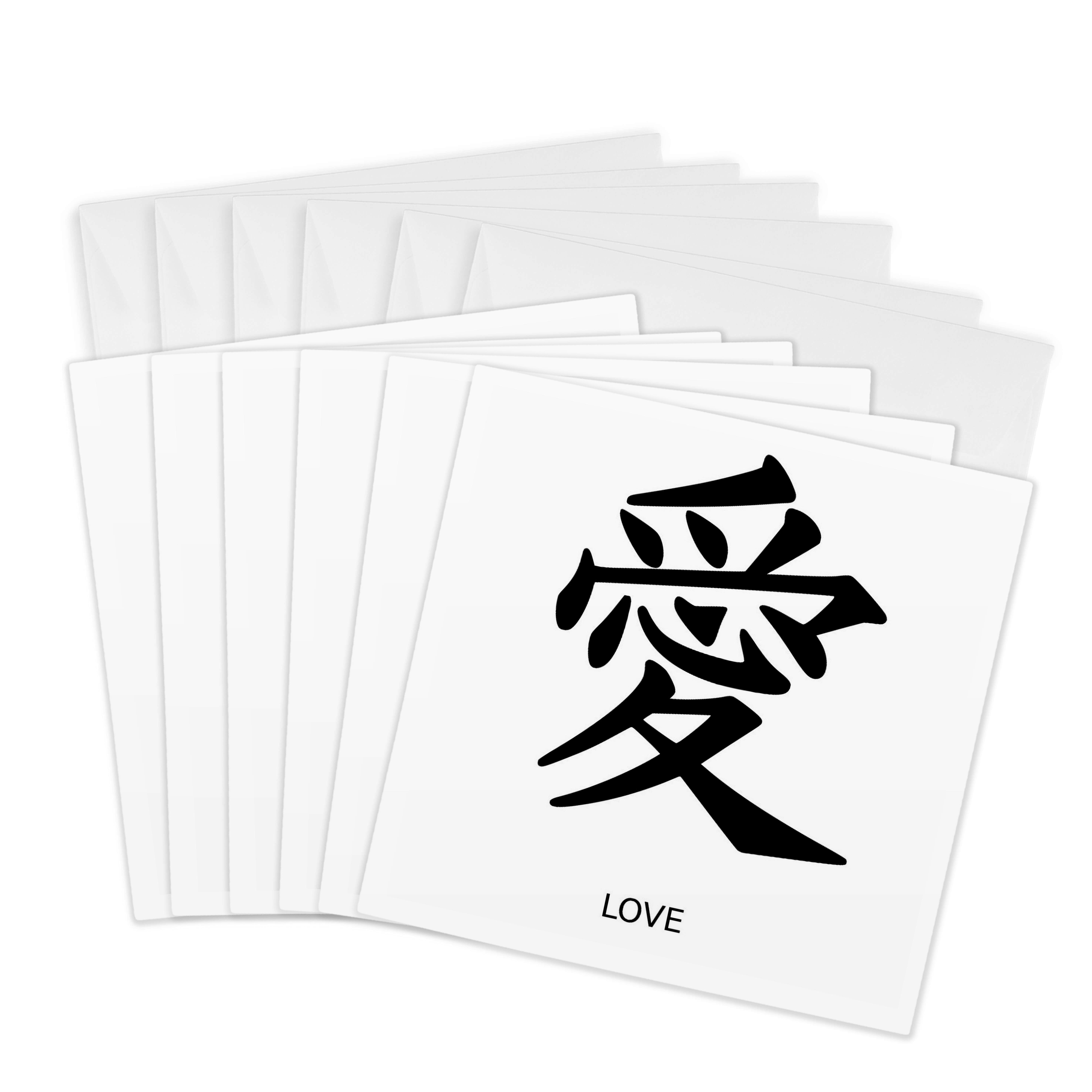 3dRose, Love Kanji Art - Japanese Words - Languages, Greeting Card - Imagen 7 de 26