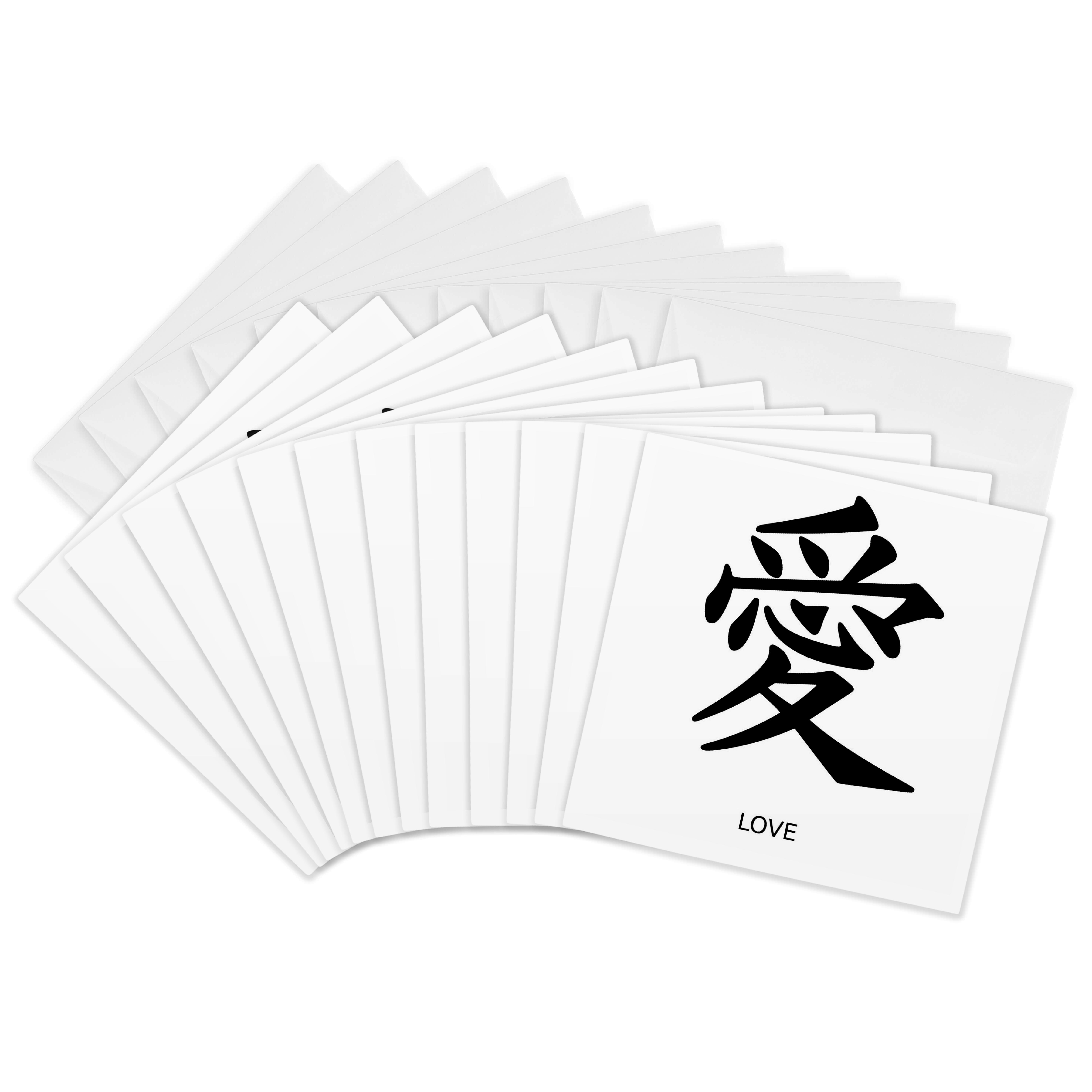 3dRose, Love Kanji Art - Japanese Words - Languages, Greeting Card - Imagen 14 de 26