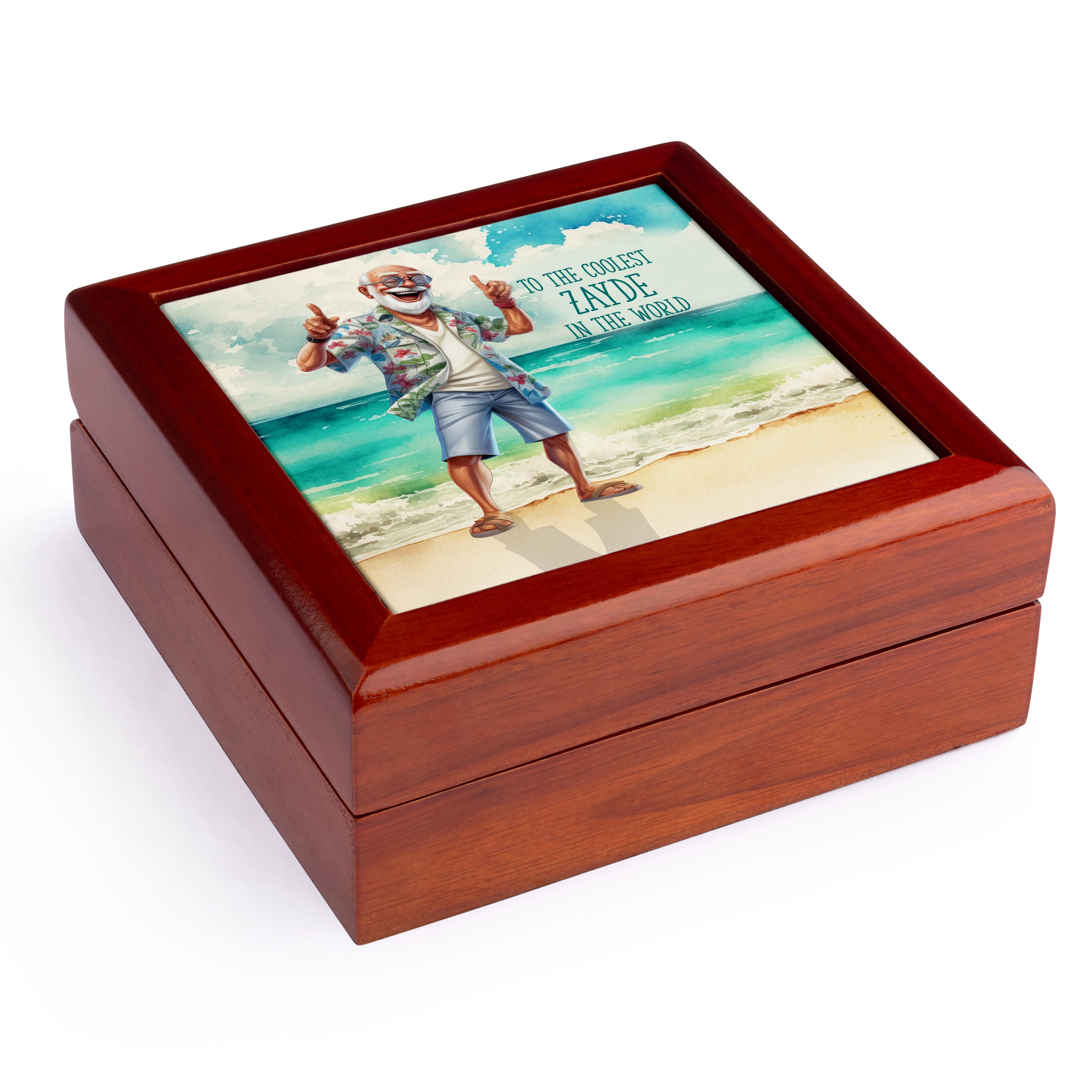 3dRose, Worlds Coolest Beach Bum of a Zayde Yiddish Grandpa, Jewelry Box - Picture 9 of 16
