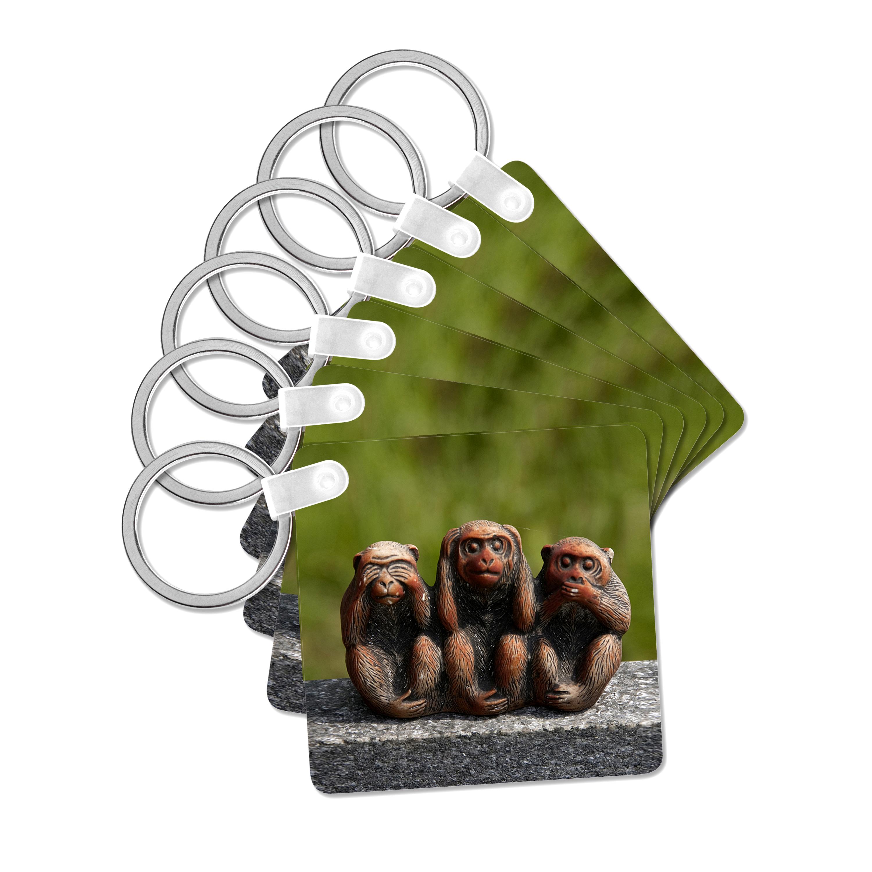 3dRose, 3 Monkeys, hear, see, speak no evil, Key Chain - Picture 15 of 28