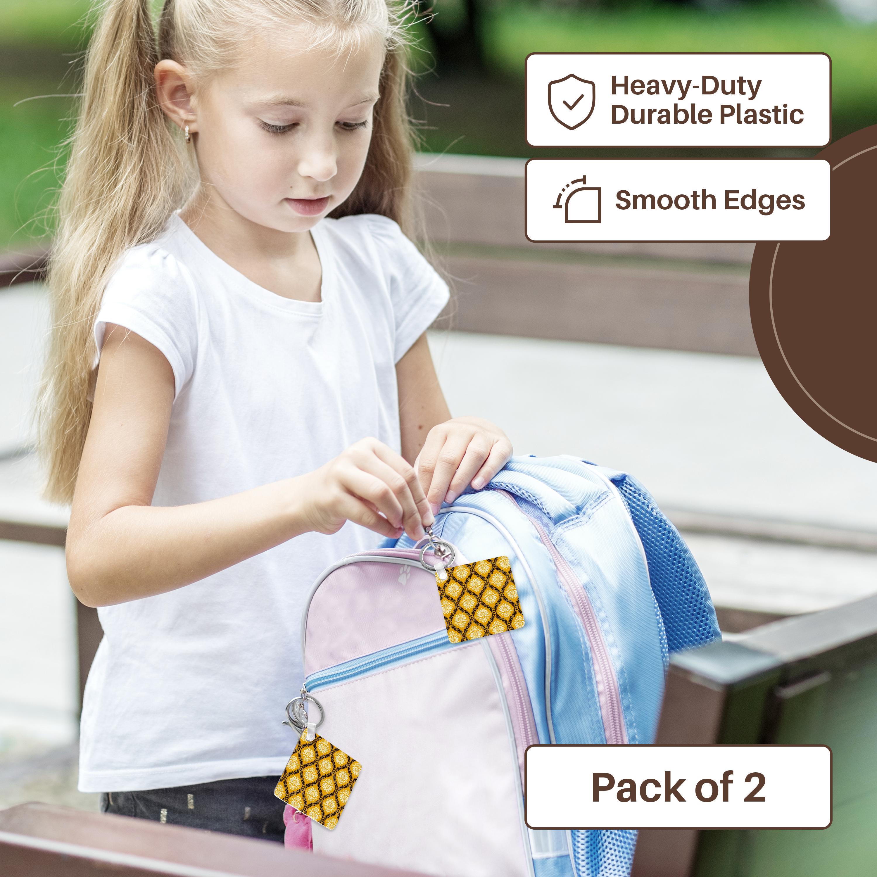 Key Chain - Dooni Designs Marigold Yellow Black White Ornate Damask Pattern Damask Designs