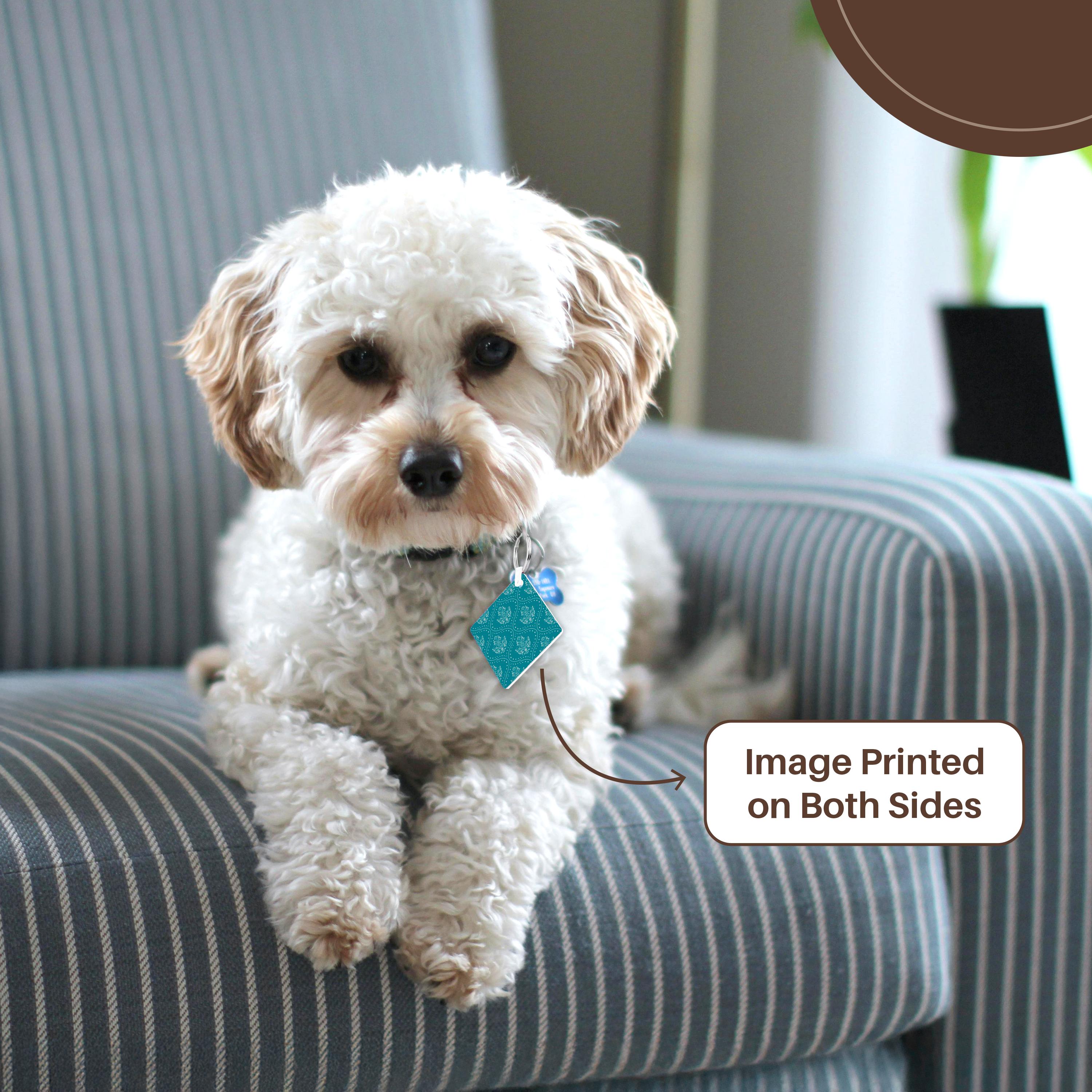 Key Chain - Dooni Designs Turquoise And White Henna Style Damask Pattern Damask Designs