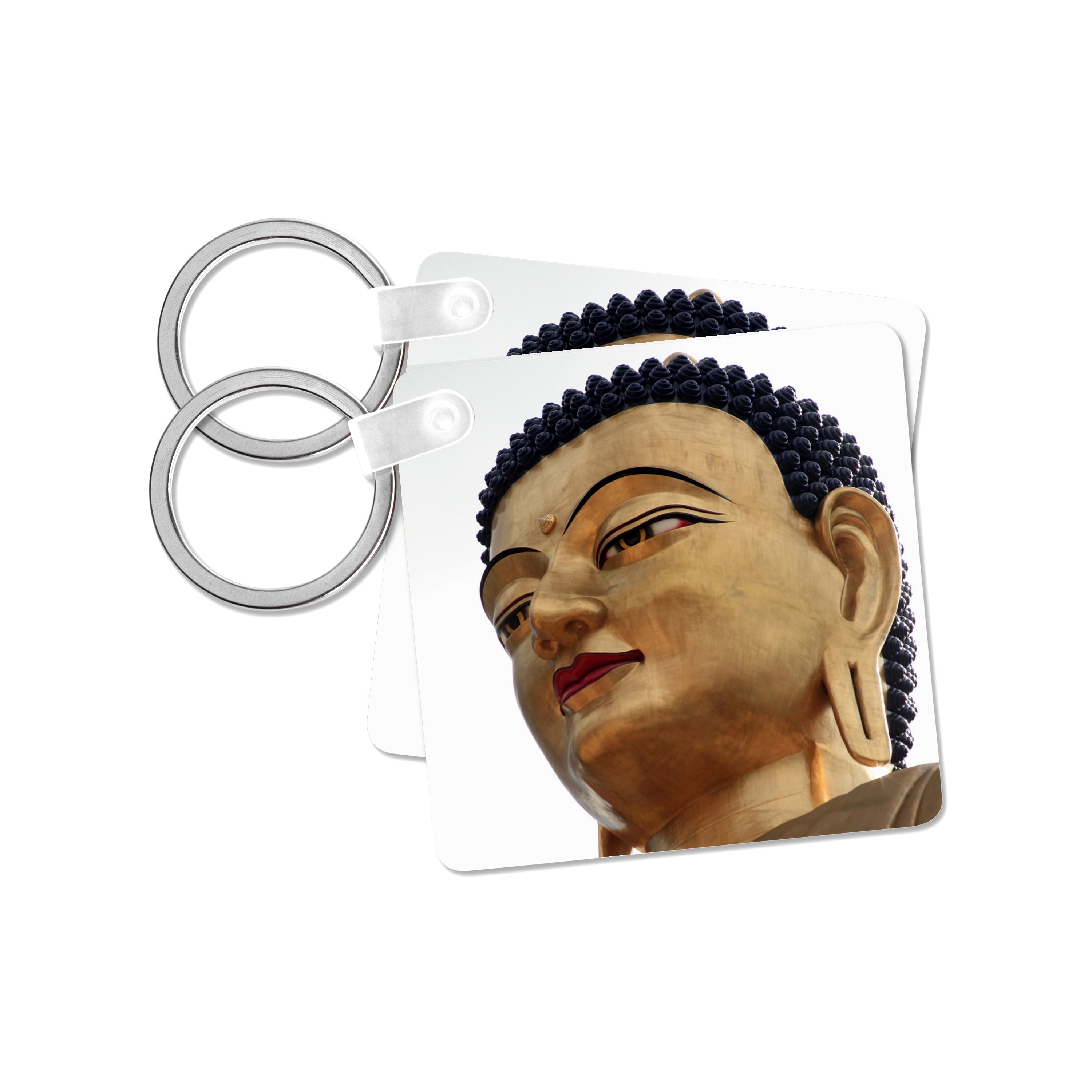 3dRose Key Chains Bhutan, Thimphu, Buddha Dordenma statue - AS04 KWI0029 - Kymri Wilt (kc-132317-1)