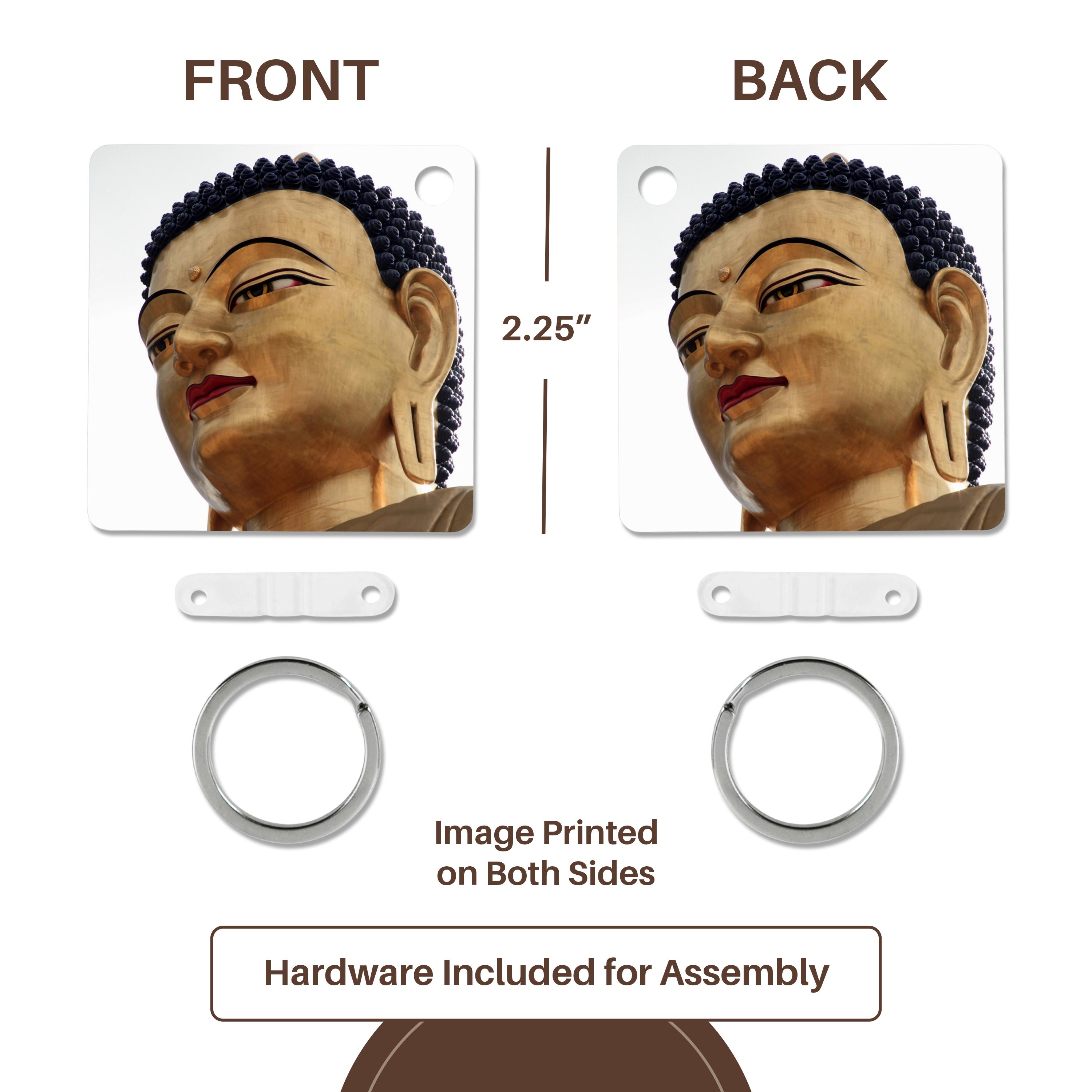 3dRose Key Chains Bhutan, Thimphu, Buddha Dordenma statue - AS04 KWI0029 - Kymri Wilt (kc-132317-1)