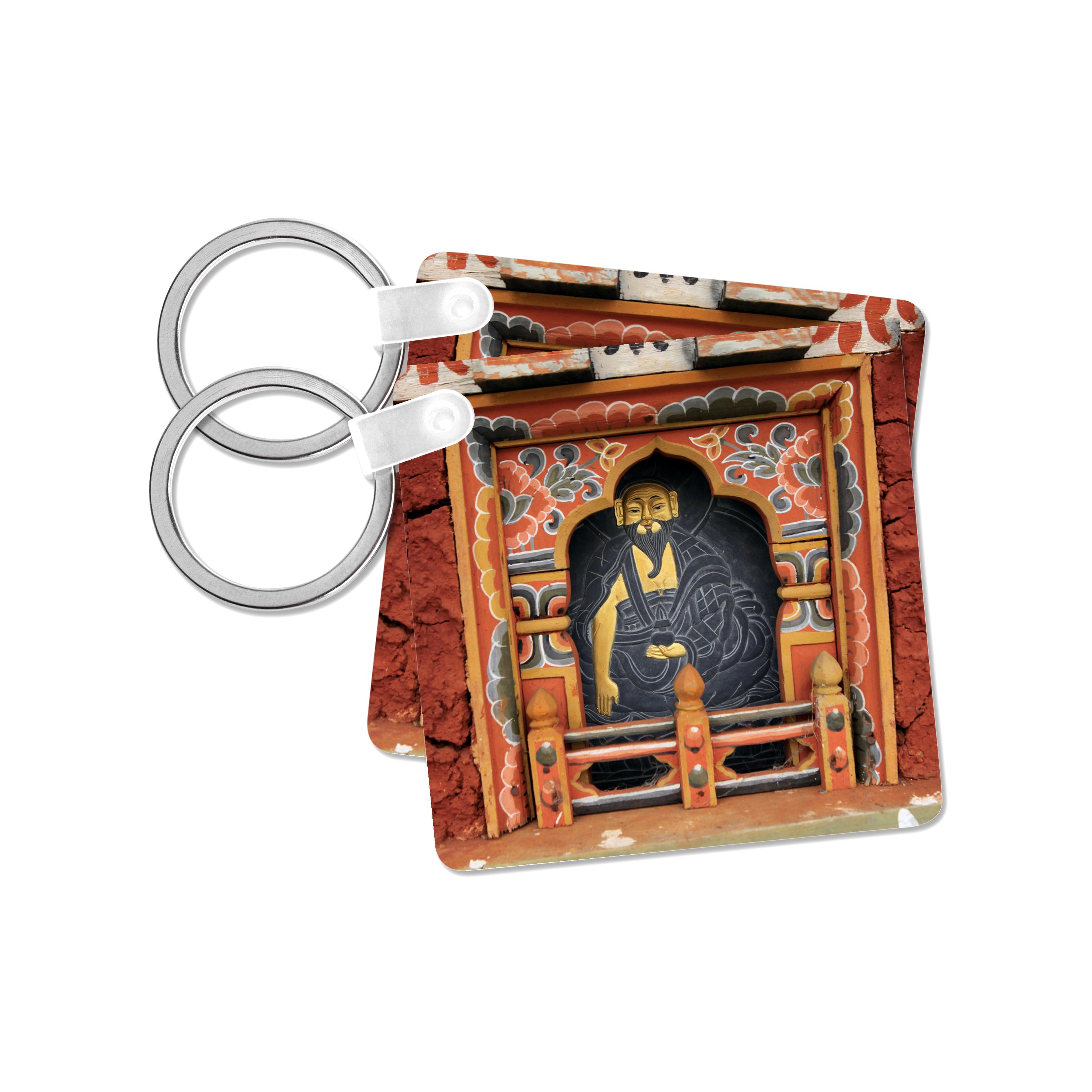 3dRose Key Chains Bhutan, Thimphu, Chorten at Dochula Pass - AS04 KWI0038 - Kymri Wilt (kc-132321-1)