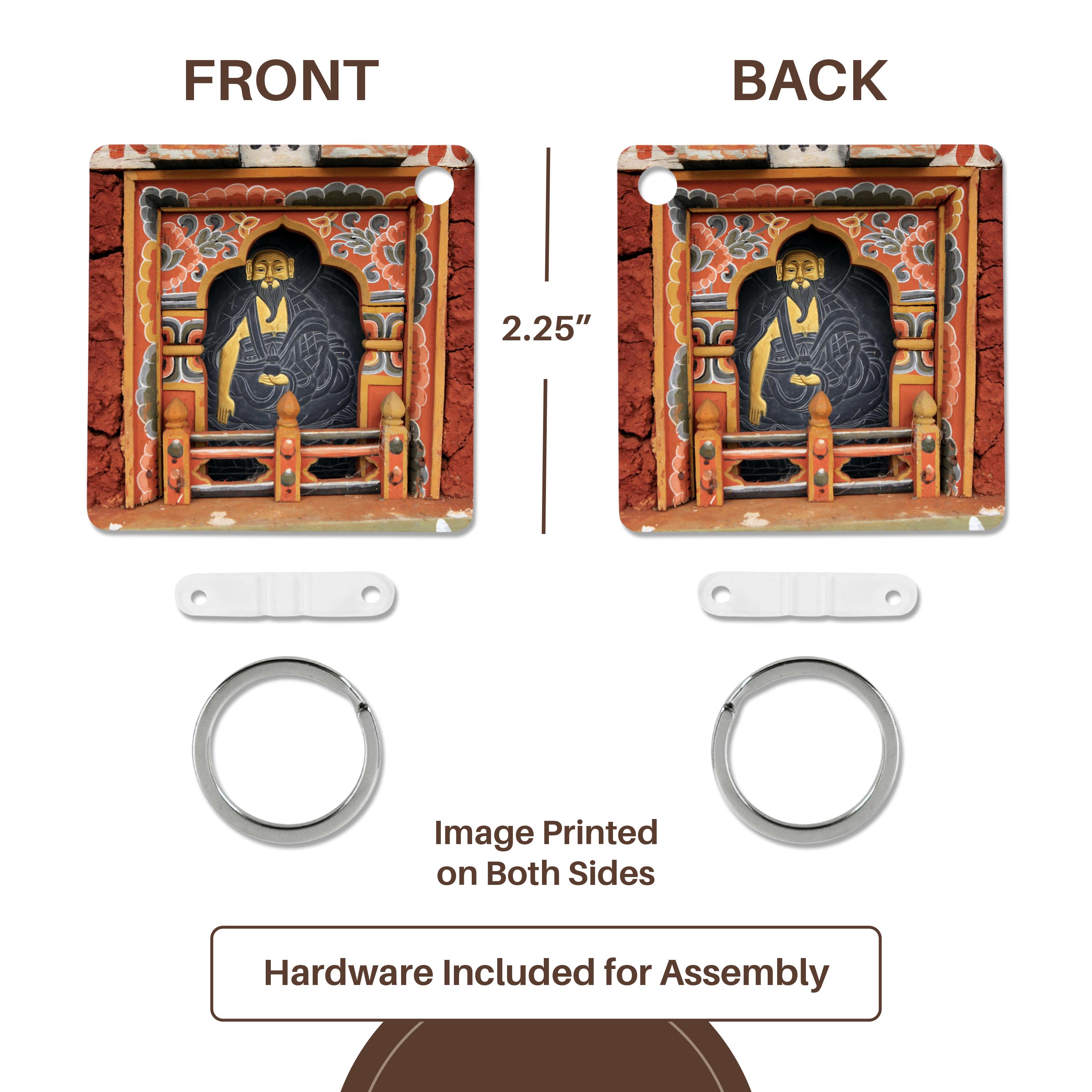 3dRose Key Chains Bhutan, Thimphu, Chorten at Dochula Pass - AS04 KWI0038 - Kymri Wilt (kc-132321-1)