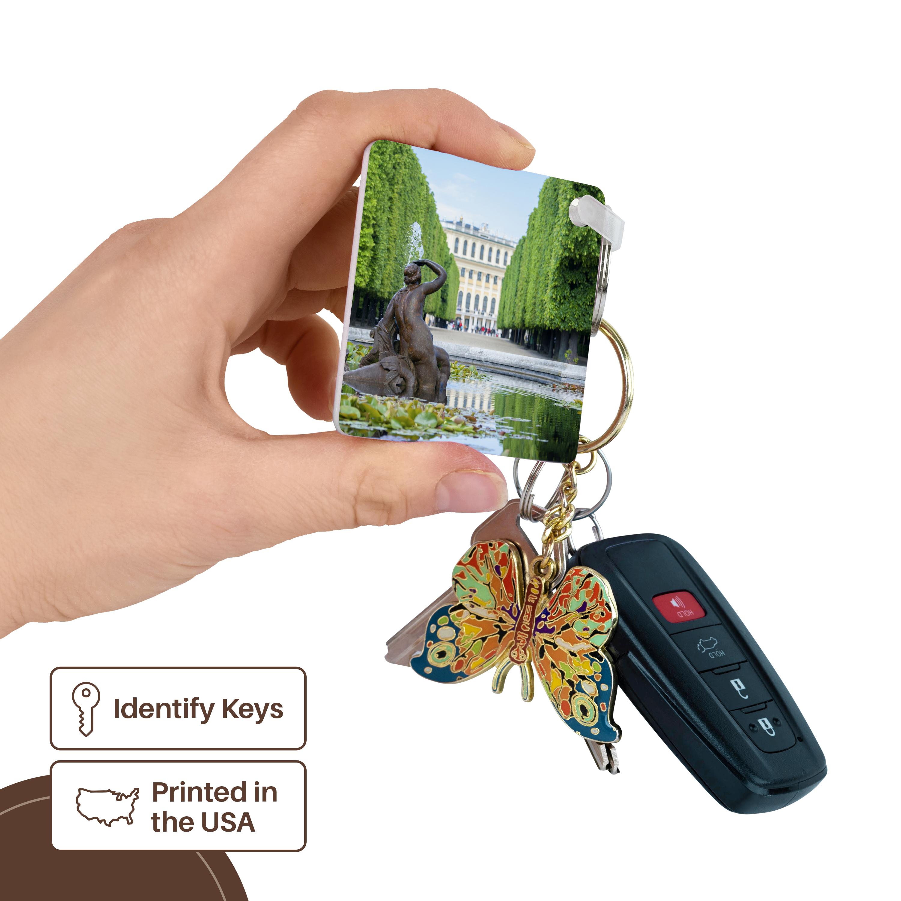 3dRose Key Chains Austria, Vienna, Schonbrunn Palace, garden - EU03 JEN0113 - Jim Engelbrecht (kc-135417-1)