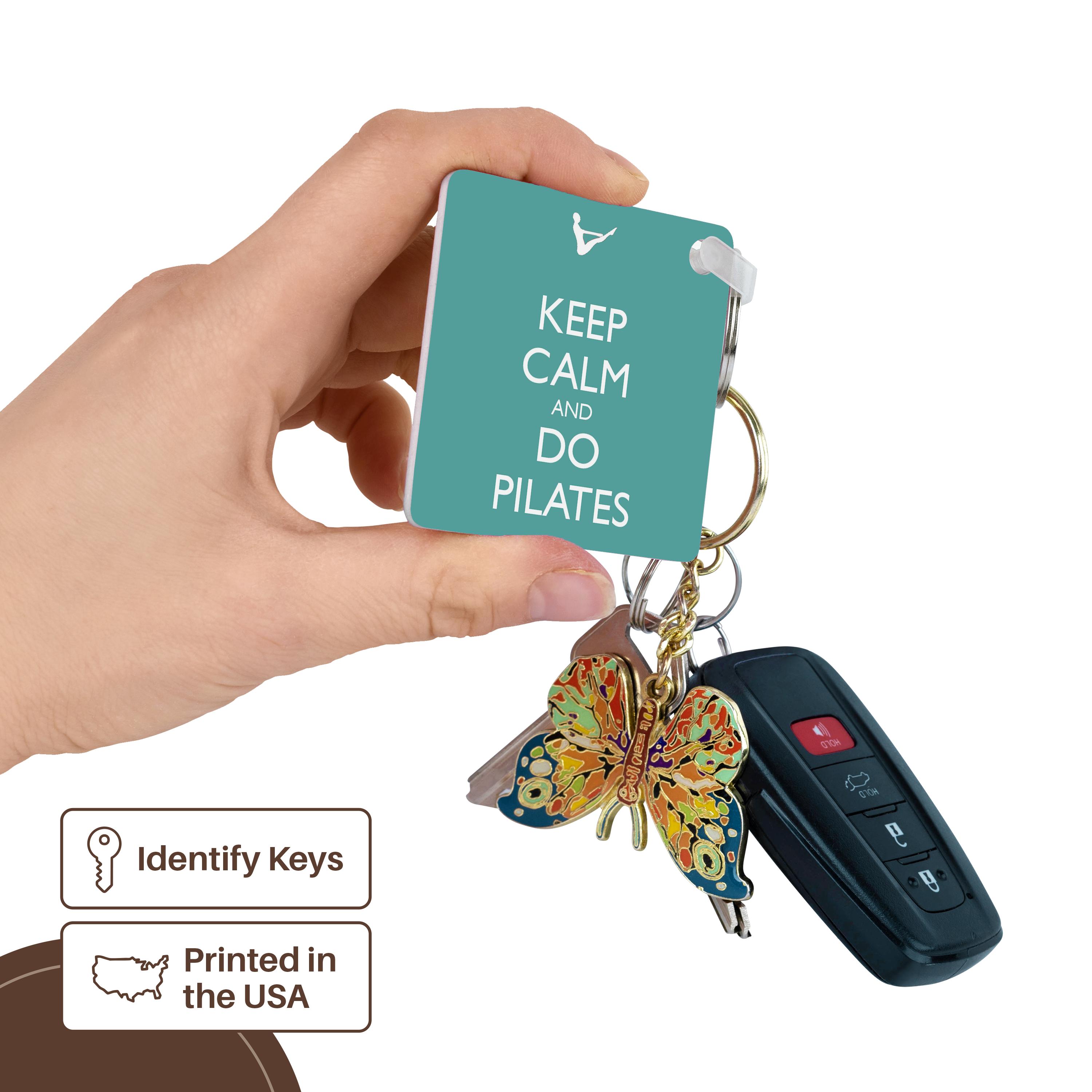 3dRose, Keep calm and do pilates, Key Chain
