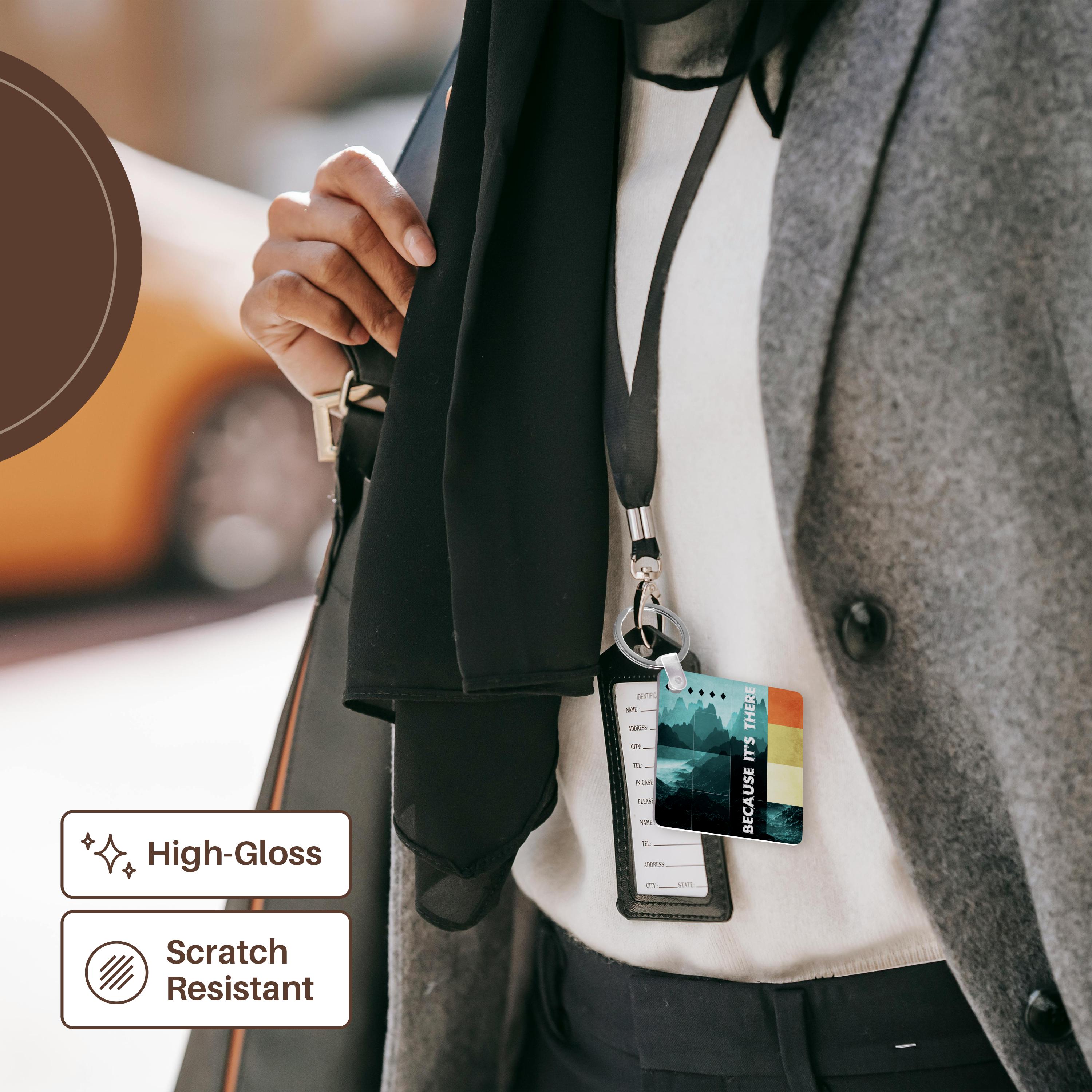 Key Chain - Because Its There - inspirational text design with mountains Graphic Design