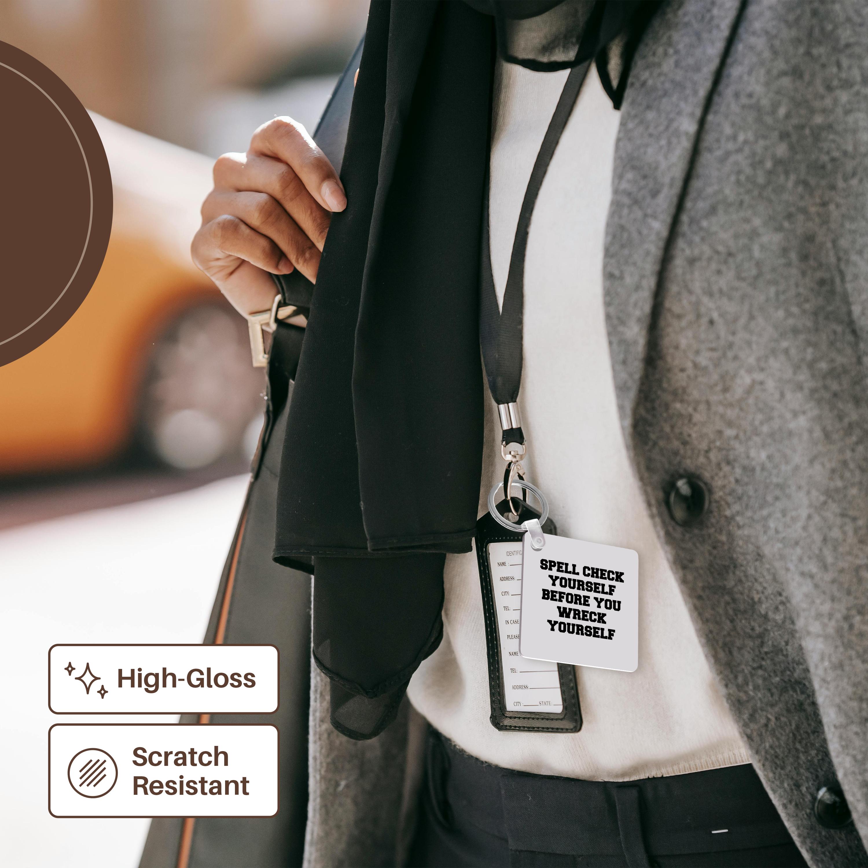 Key Chain - Spell check yourself before you wreck yourself Teacher