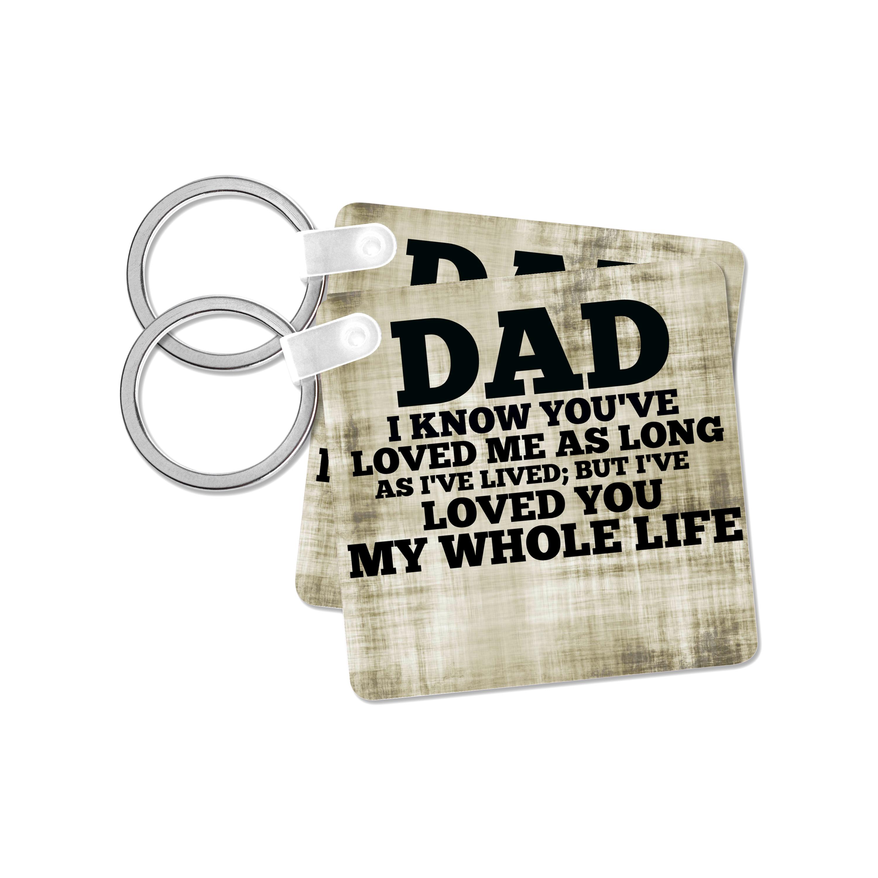 Key Chain - Dad - Love you my whole life Textured BrooklynMeMe Fathers Day