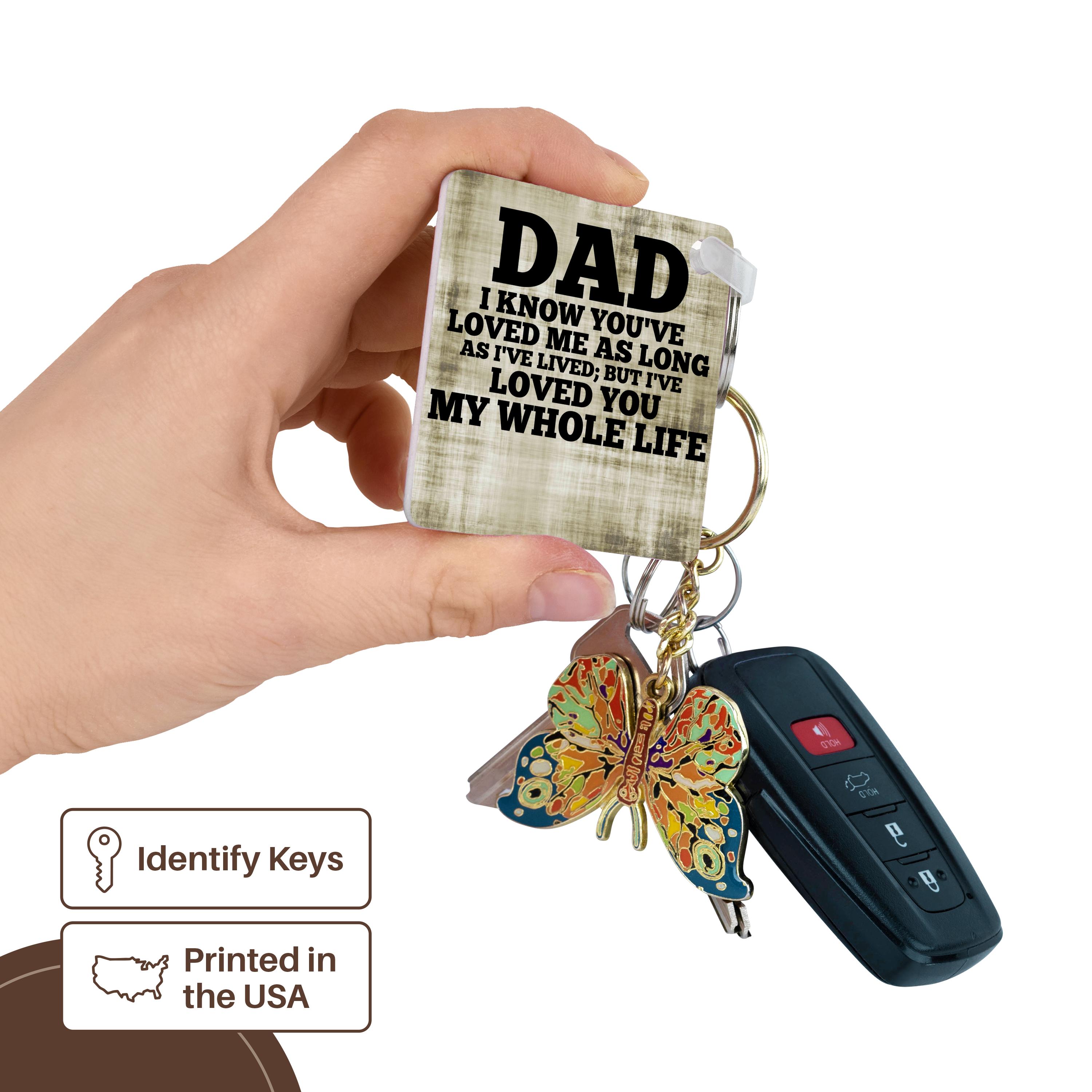 Key Chain - Dad - Love you my whole life Textured BrooklynMeMe Fathers Day