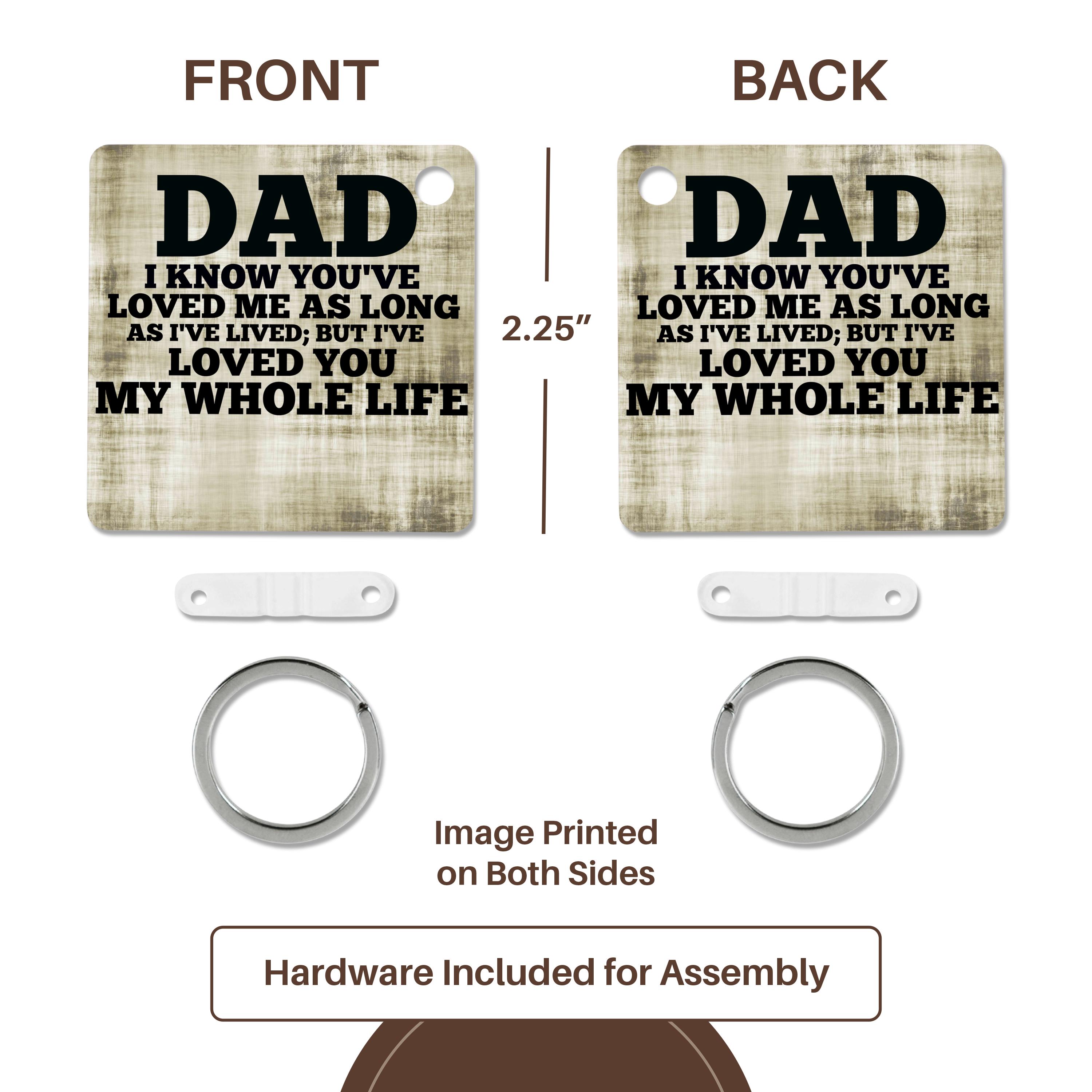 Key Chain - Dad - Love you my whole life Textured BrooklynMeMe Fathers Day