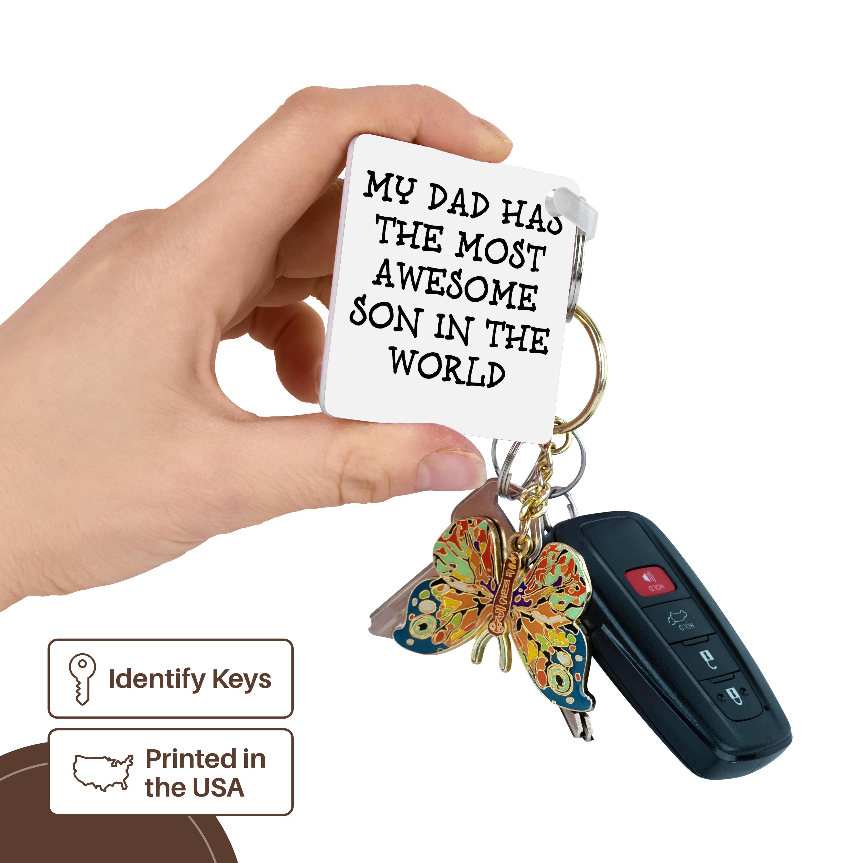 Key Chain - My dad has the most awesome son in the world BrooklynMeMe Fathers Day