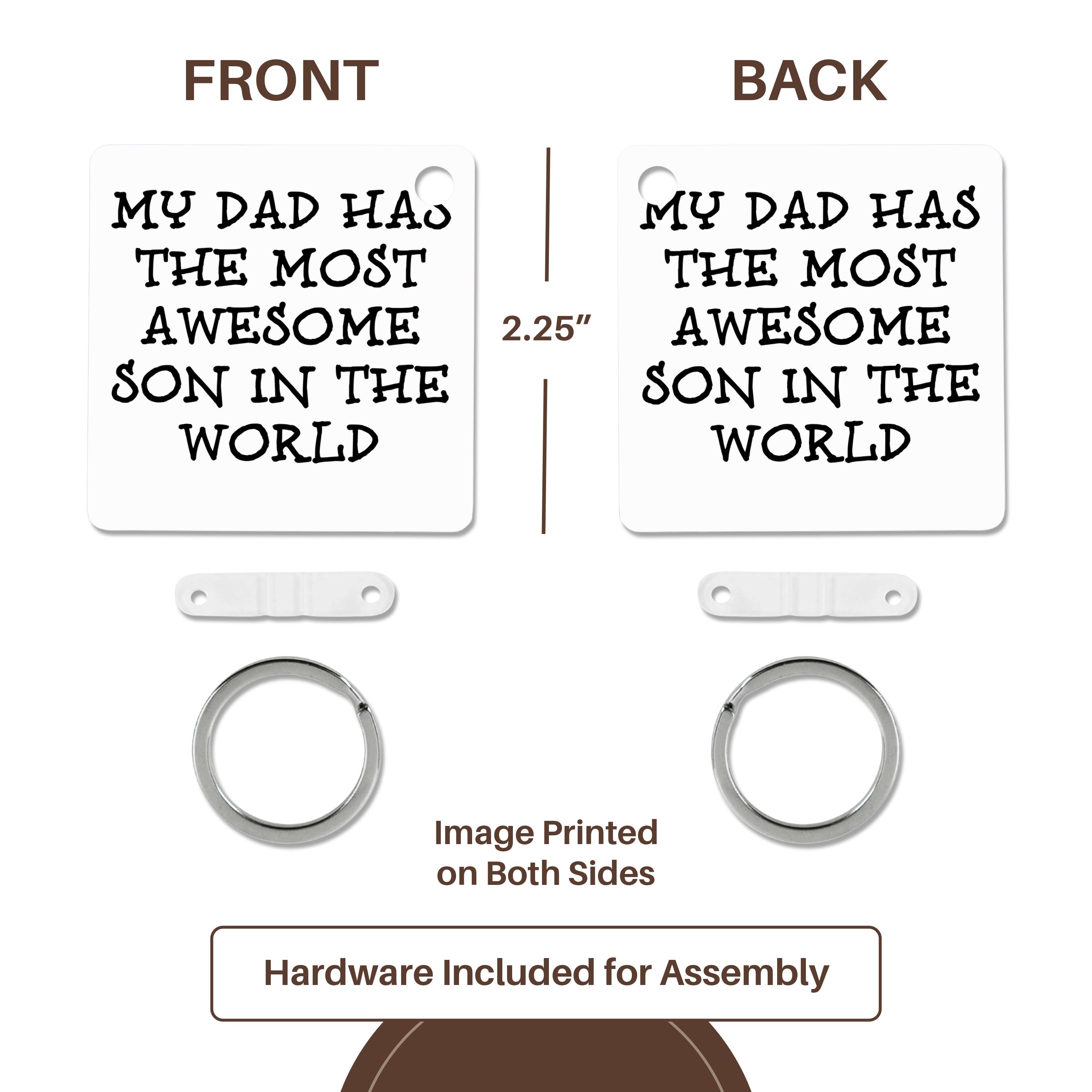 Key Chain - My dad has the most awesome son in the world BrooklynMeMe Fathers Day