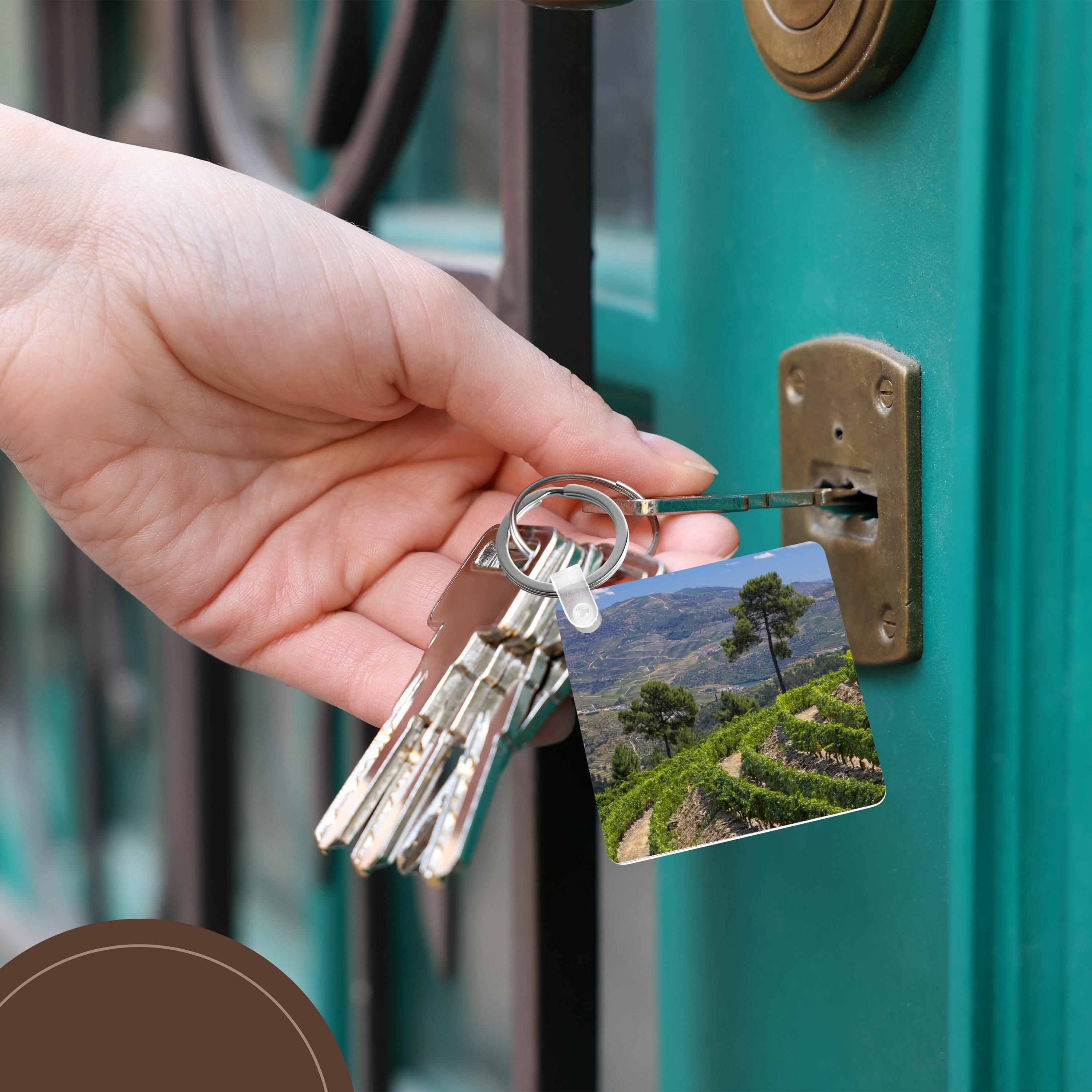 3dRose Key Chains Portugal, Douro Valley, Pinhao. The vineyards of the Douro Valley. (kc-188693-1)