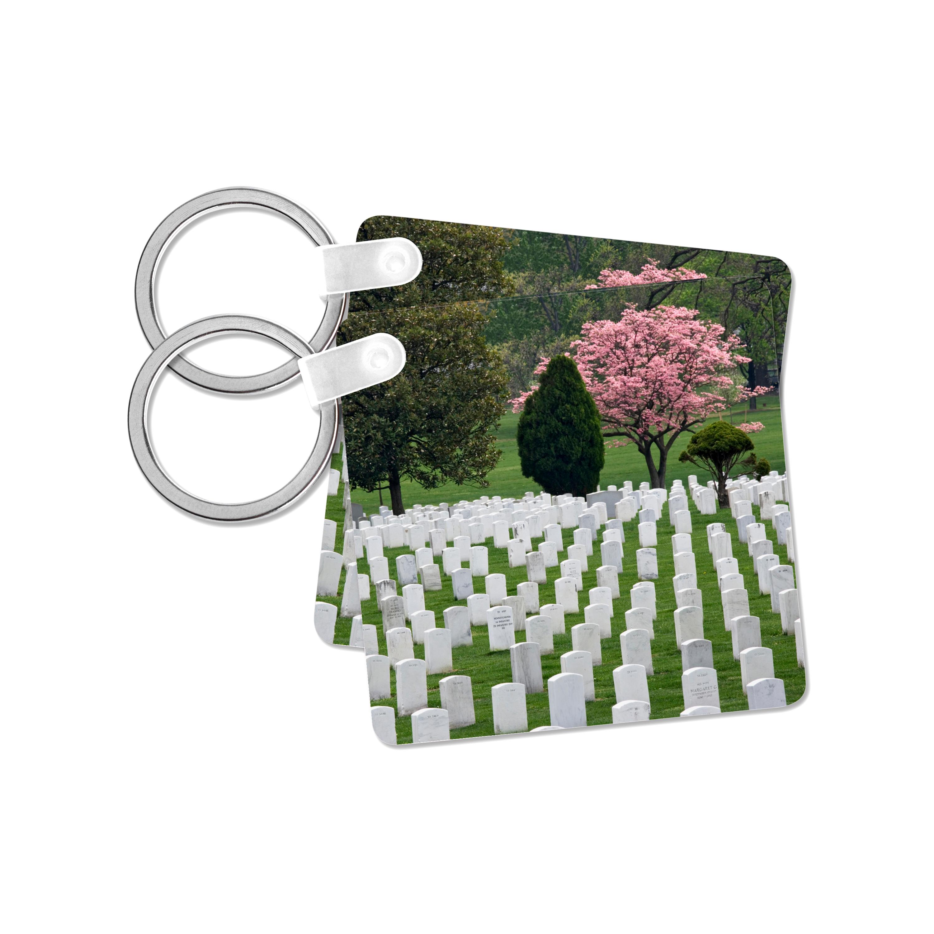 3dRose Key Chains USA, Virginia, Arlington. Arlington National Cemetery headstones. (kc-190661-1)