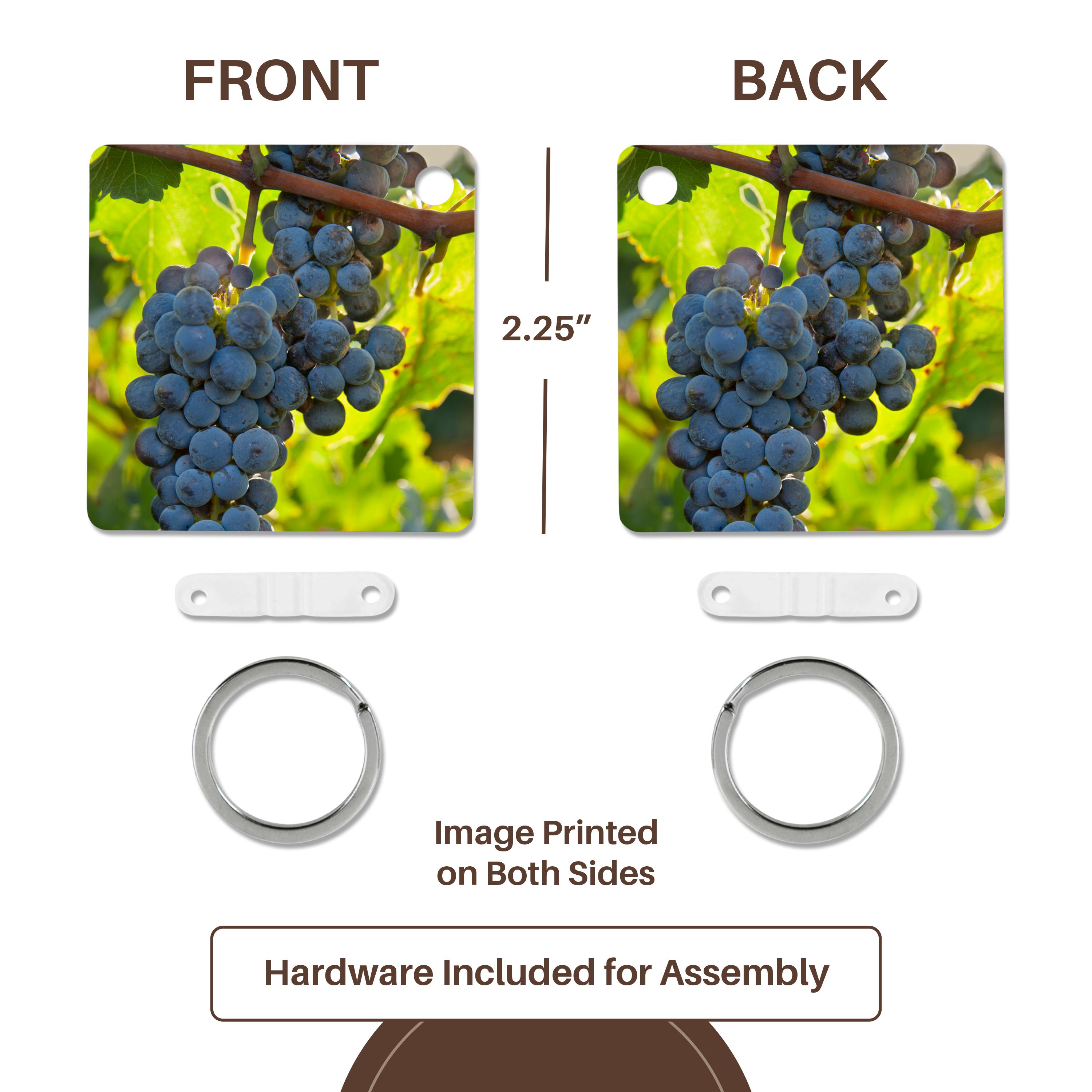 3dRose Key Chains China, Xinjiang, Xinjiang Uyghur, Manas. Cabernet sauvignon grapes. (kc-209346-1)