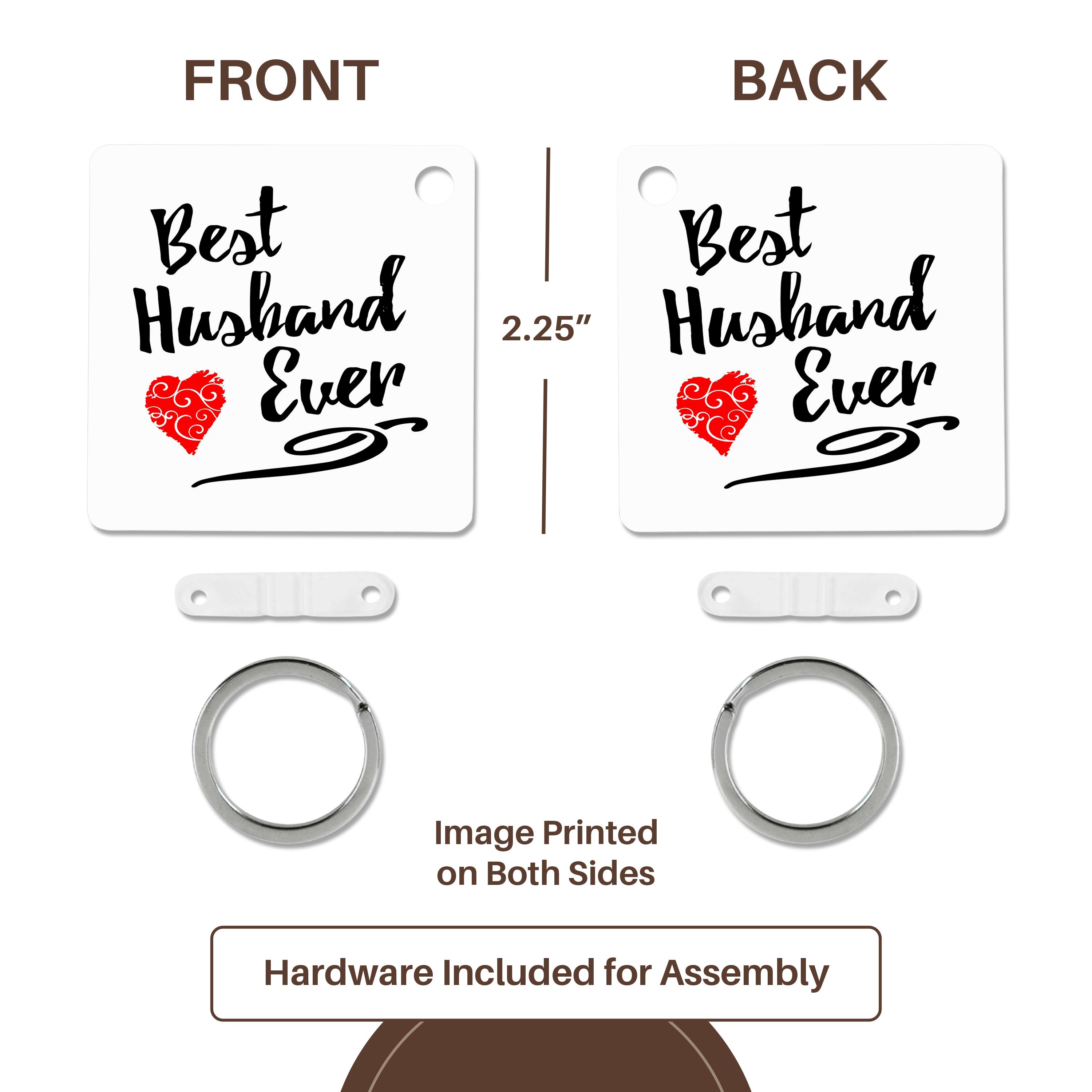 3dRose, Best Husband Ever Design with Swirly Heart, Key Chain - Picture 12 of 28