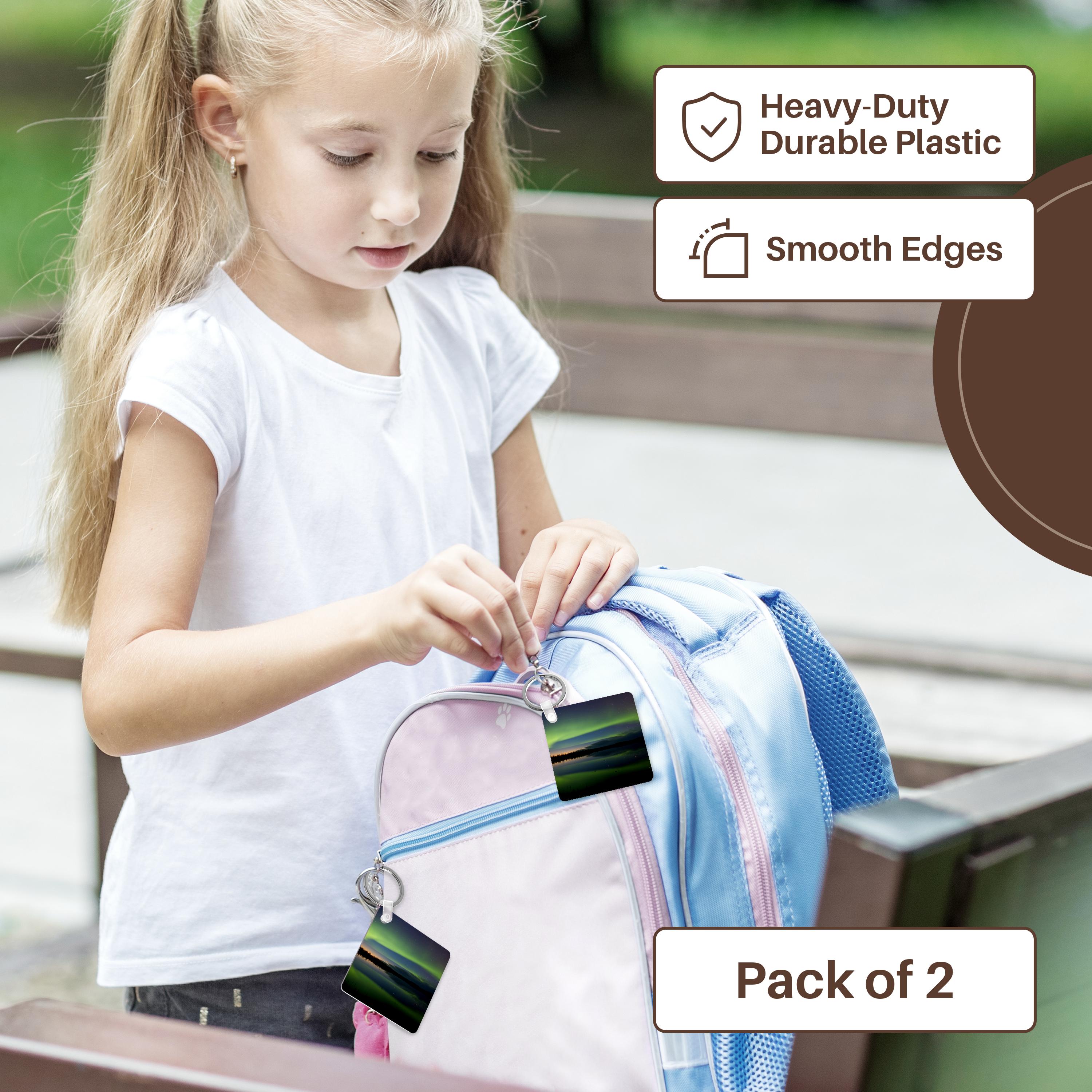 Key Chain - USA, Alaska, Bettles. Aurora borealis reflects in Vor Lake Waterlane. Northern Lights