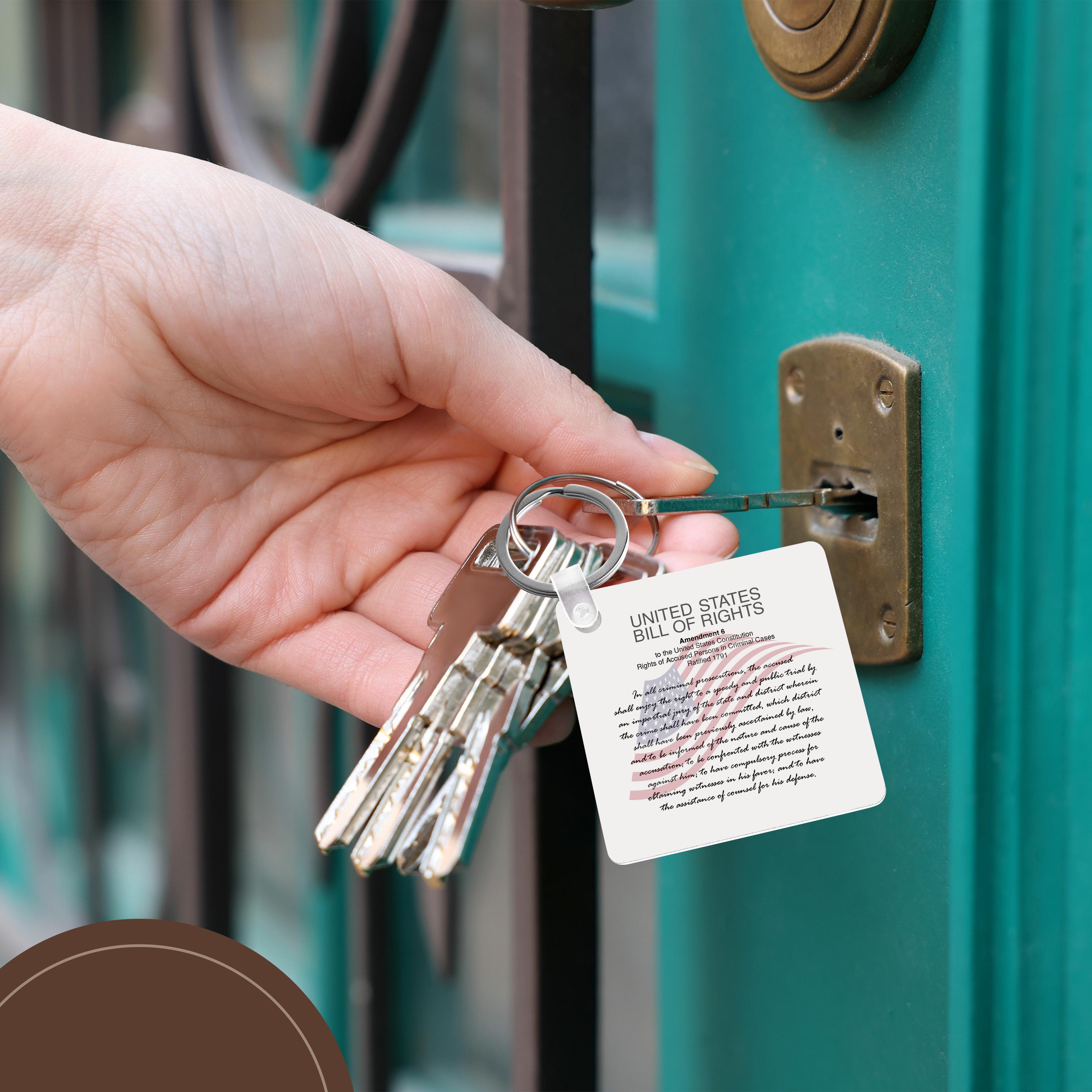 Key Chain - Sixth Amendment to the US Constitution. Protection in criminal cases Alexis Design - American Bill Of Rights