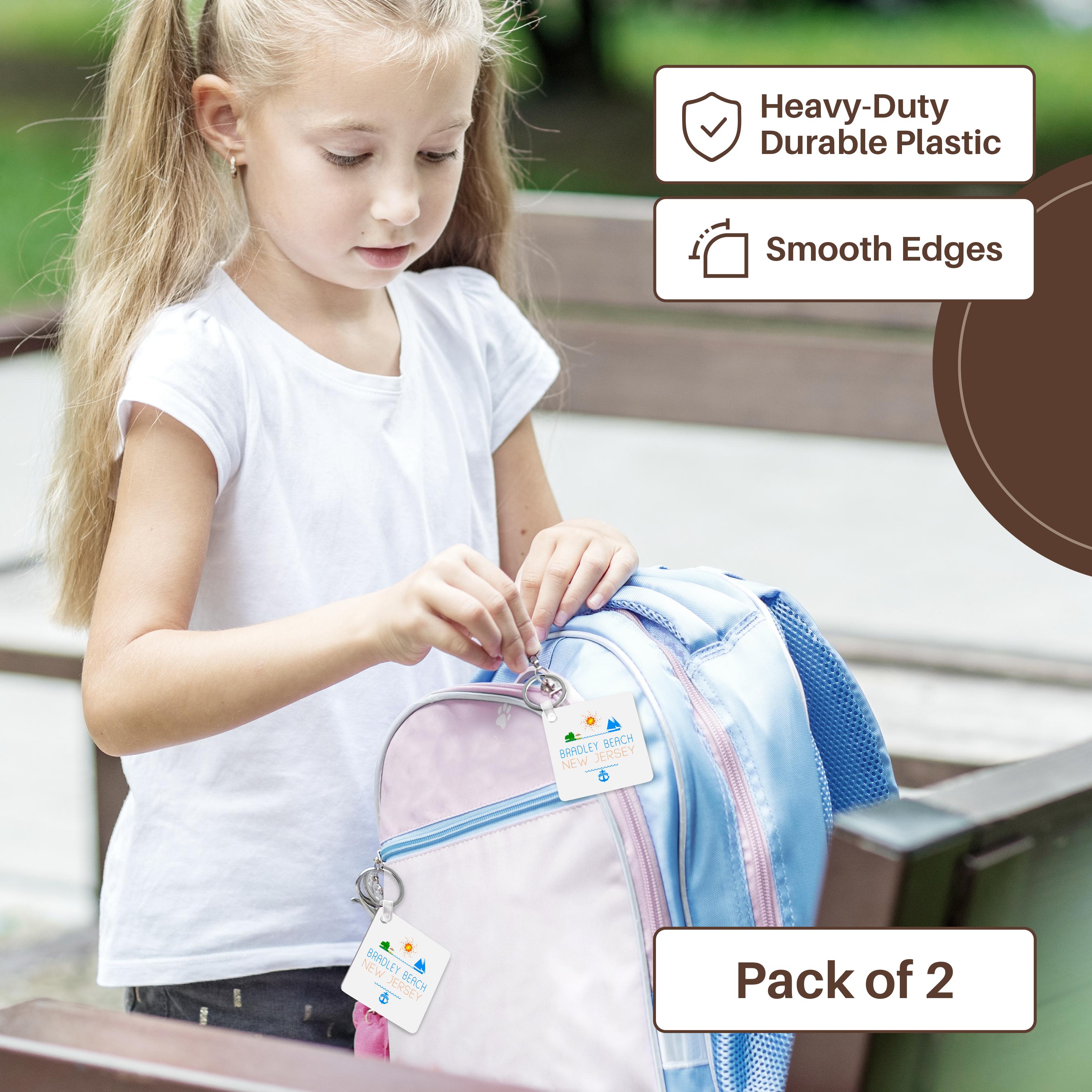 3dRose Key Chains Bradley Beach, New Jersey decorative text, images. Summer vacations (kc-311725-1)