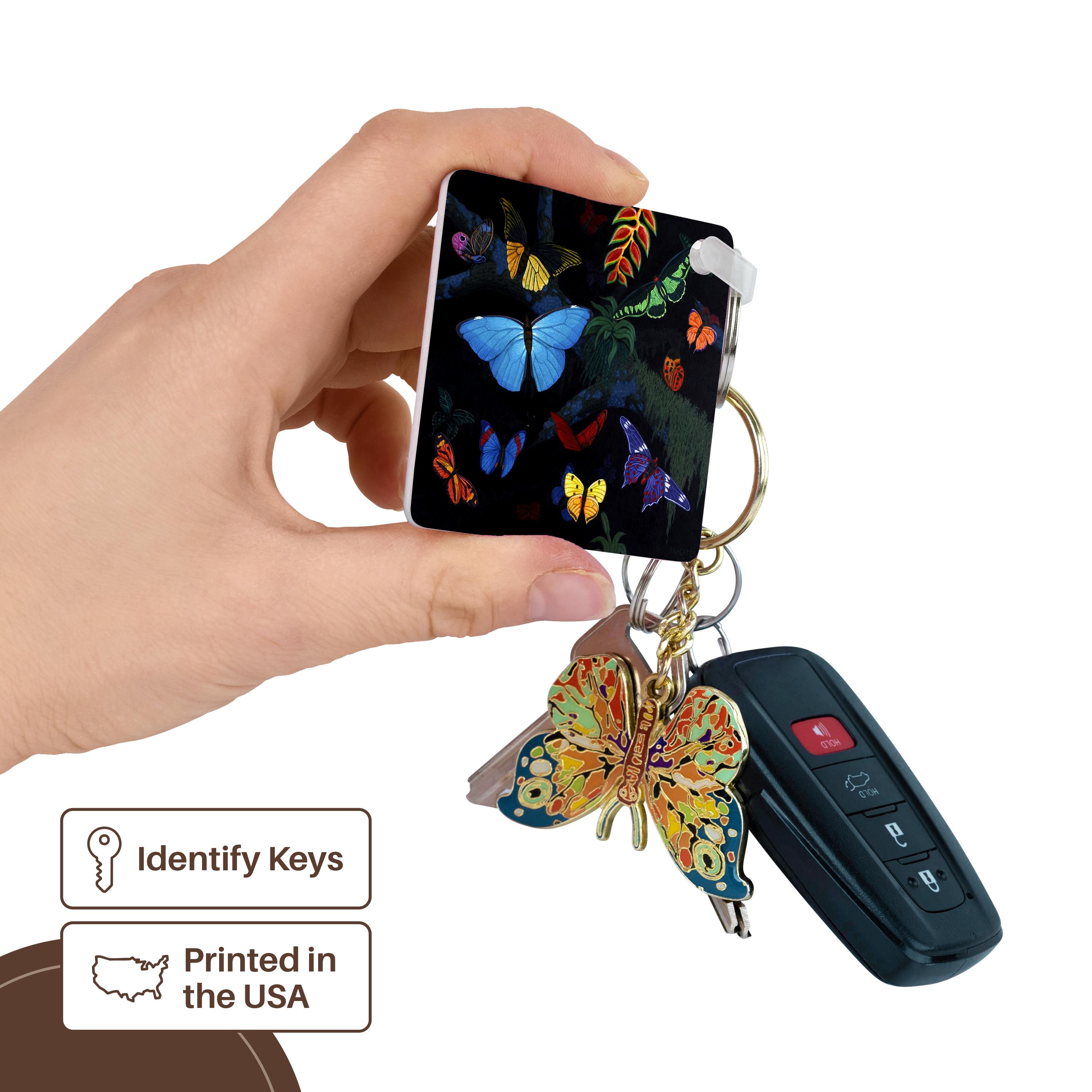 Key Chain - RAINFOREST BUTTERFLIES Shachter Art