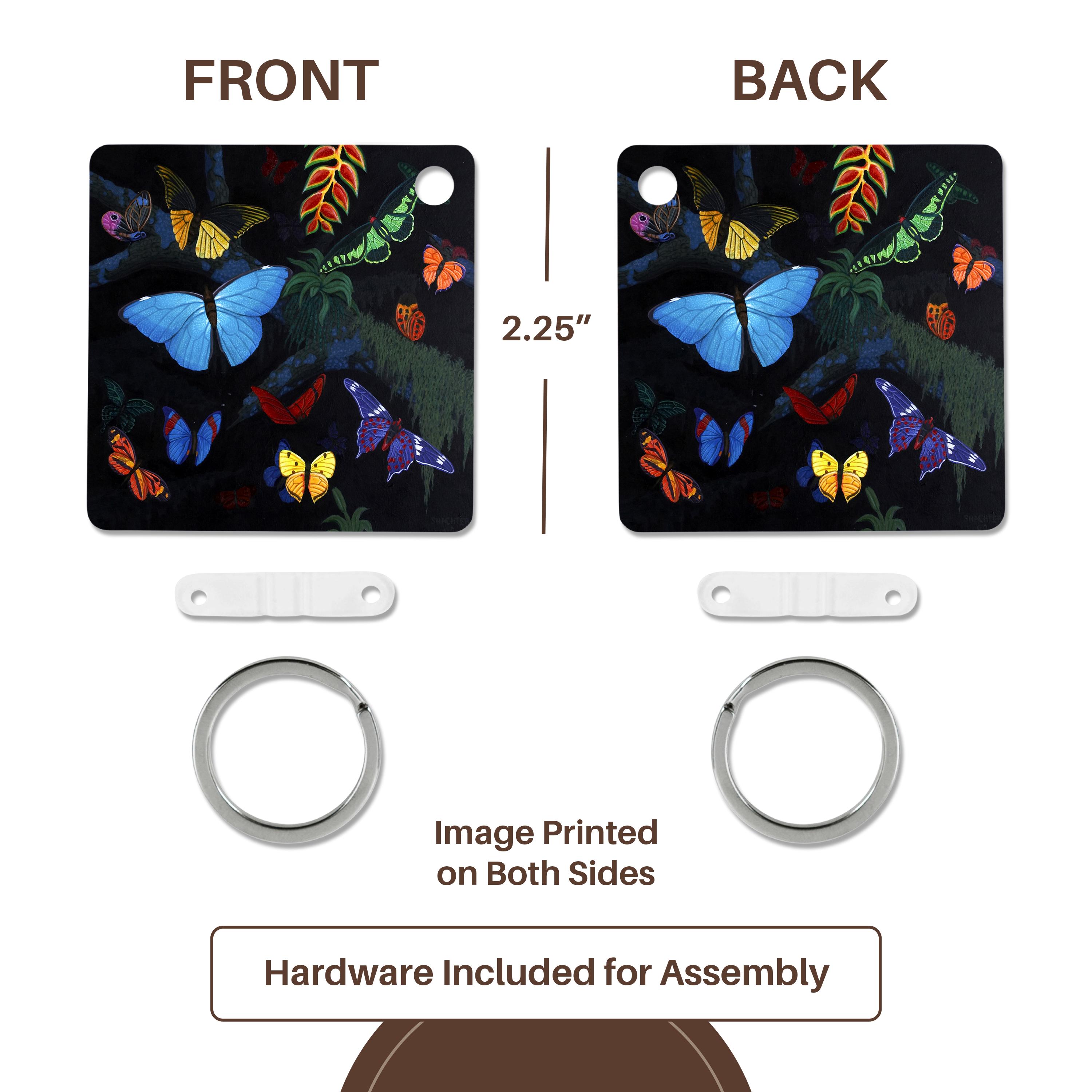 Key Chain - RAINFOREST BUTTERFLIES Shachter Art