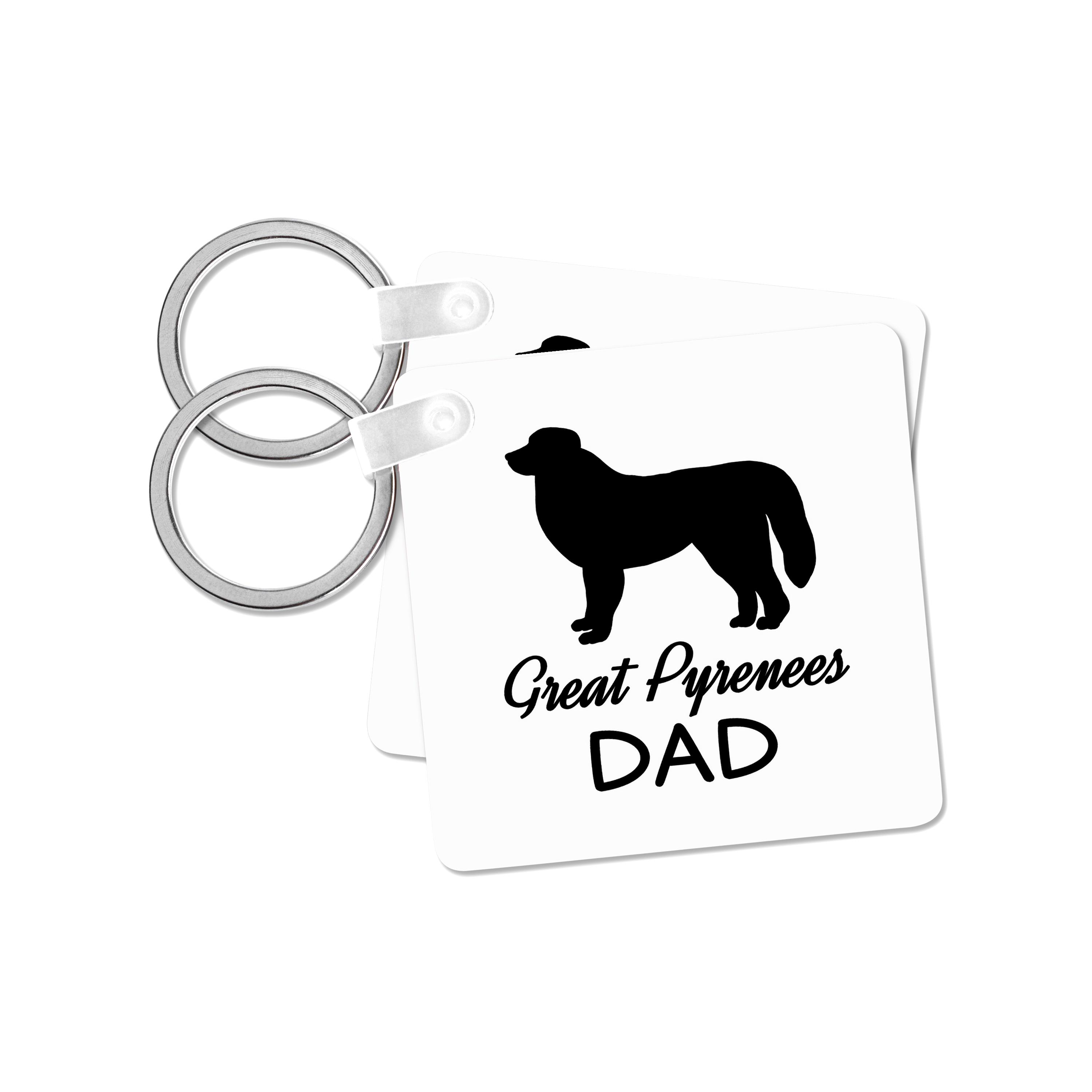 Key Chain - Great Pyrenees Dog Dad Designs Dogs