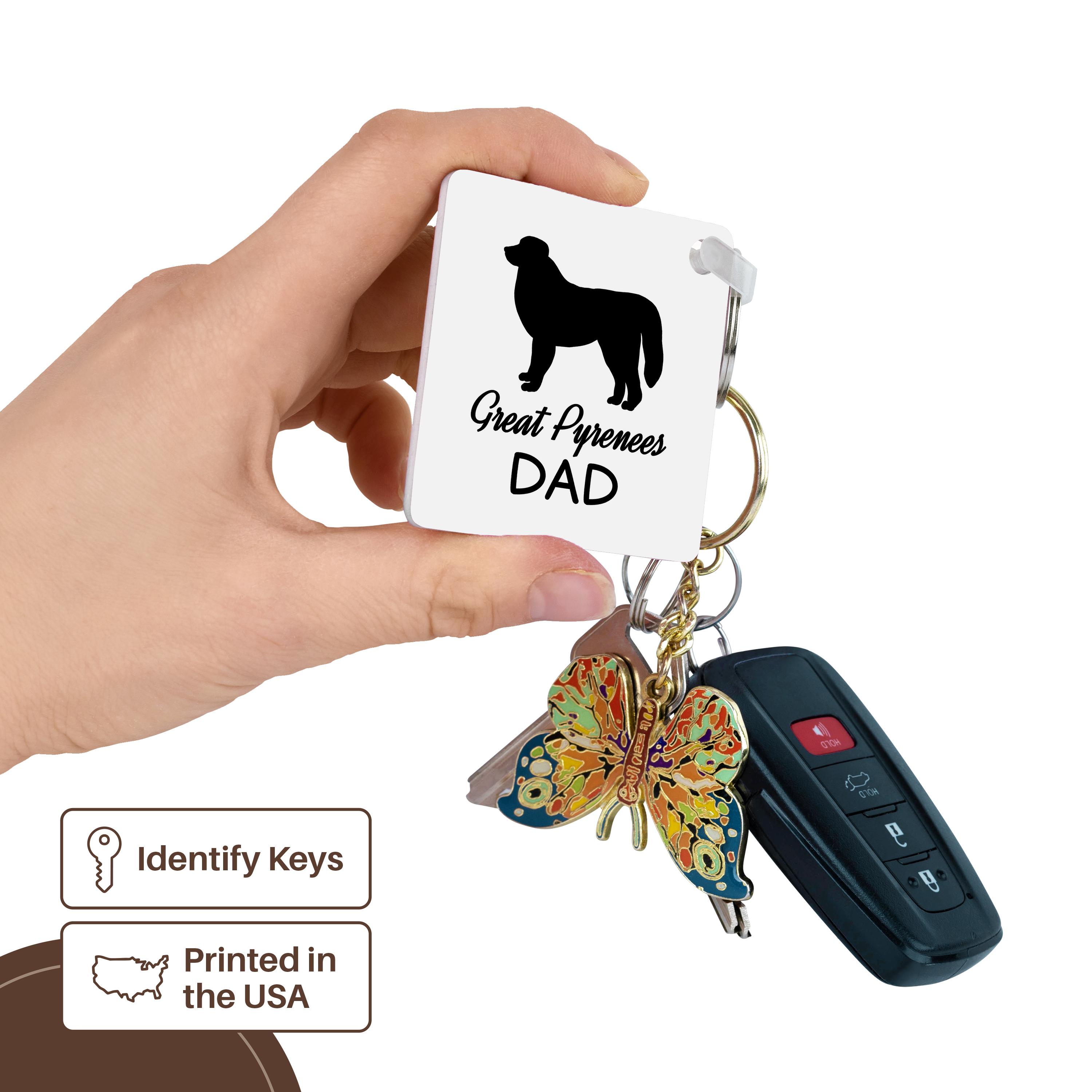 Key Chain - Great Pyrenees Dog Dad Designs Dogs