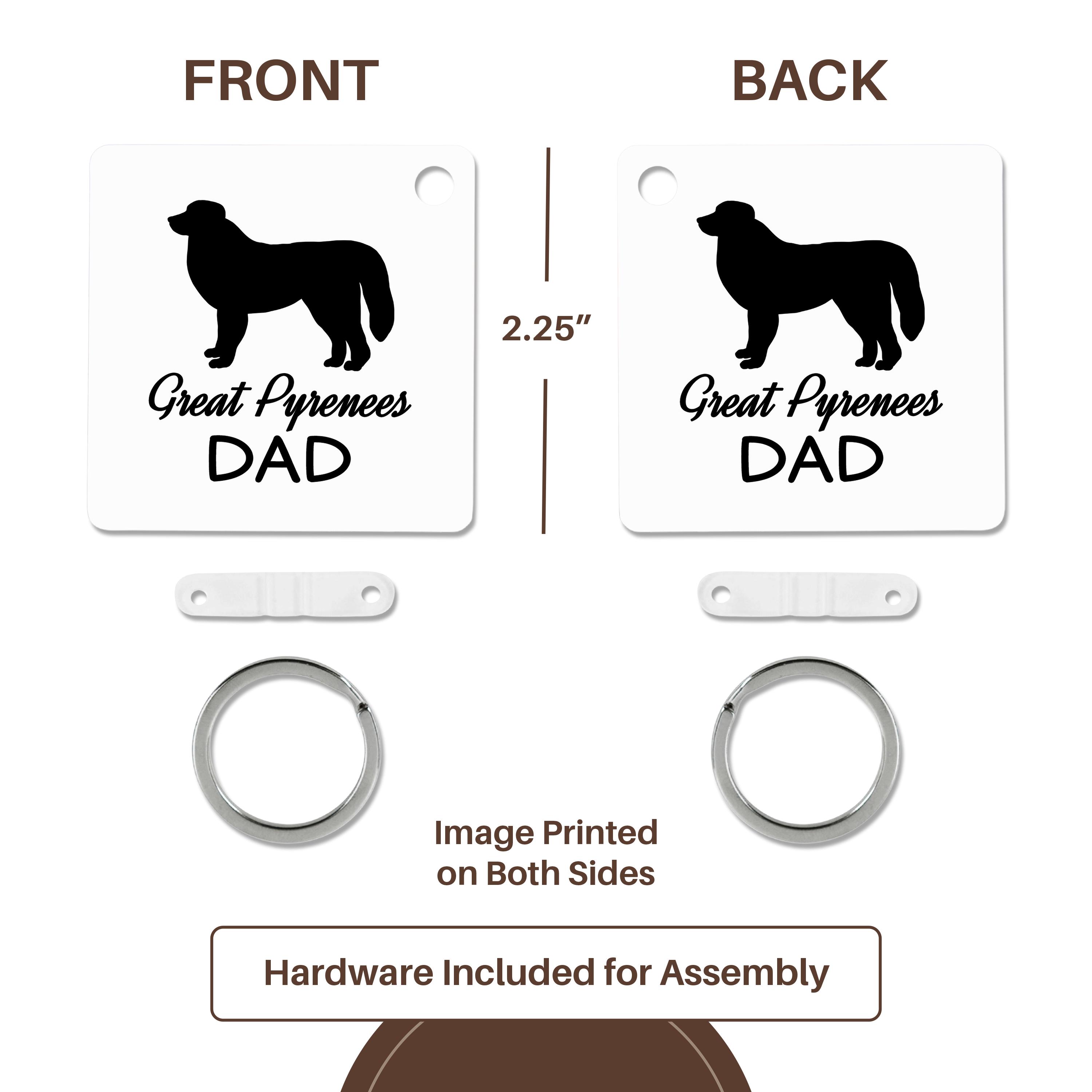 Key Chain - Great Pyrenees Dog Dad Designs Dogs