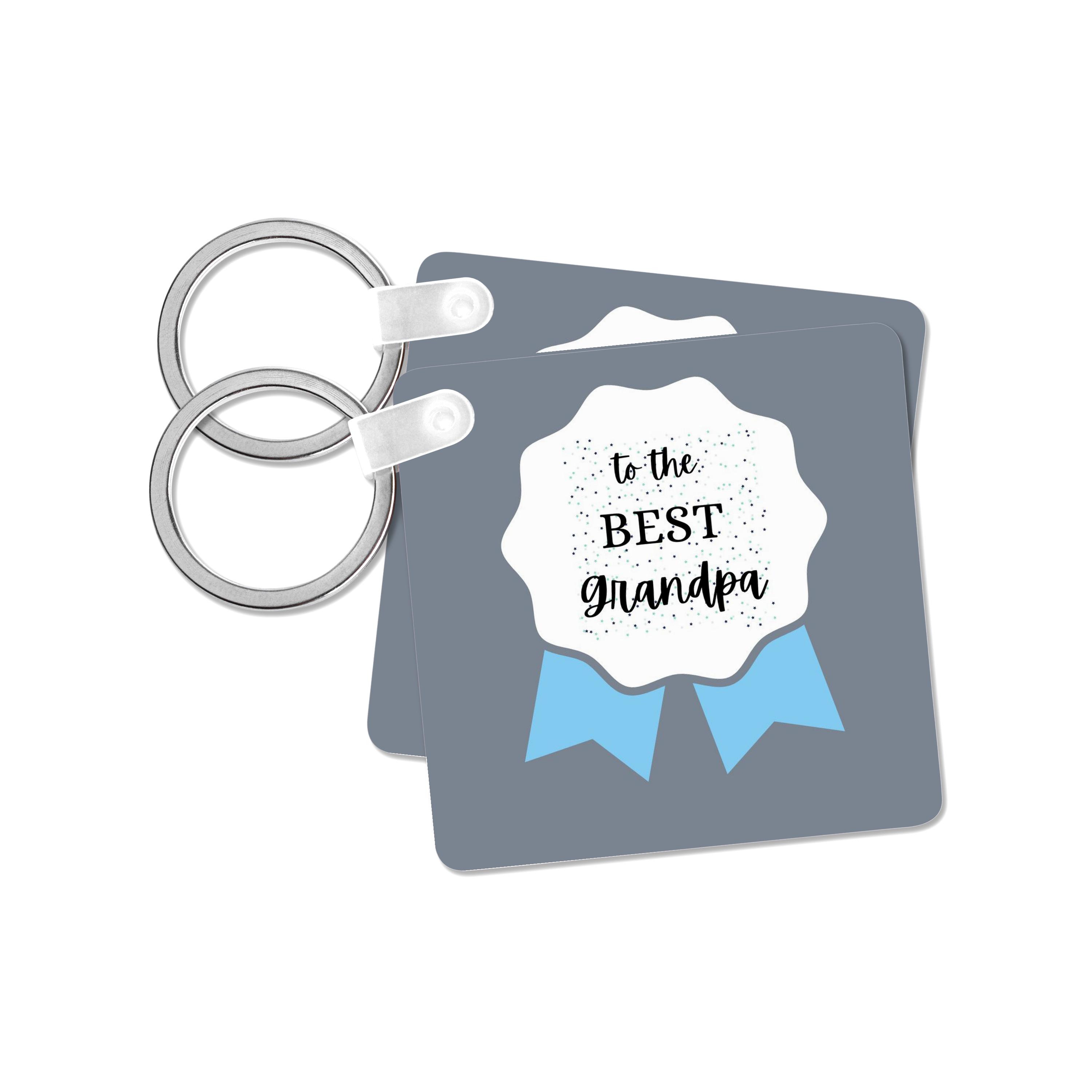 Key Chain - Image of a blue ribbon with a text to the best grandpa s Collection about fathers day