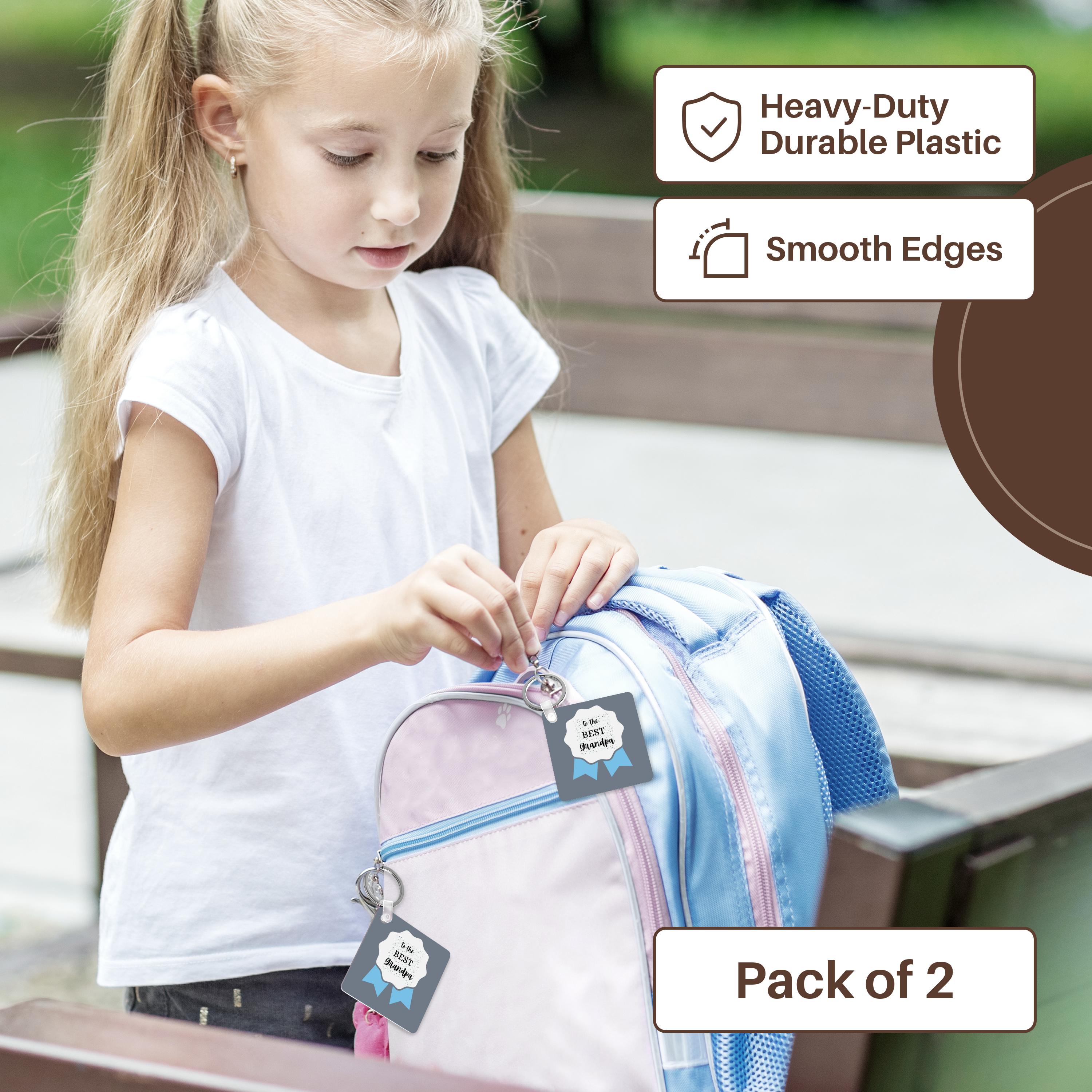 Key Chain - Image of a blue ribbon with a text to the best grandpa s Collection about fathers day