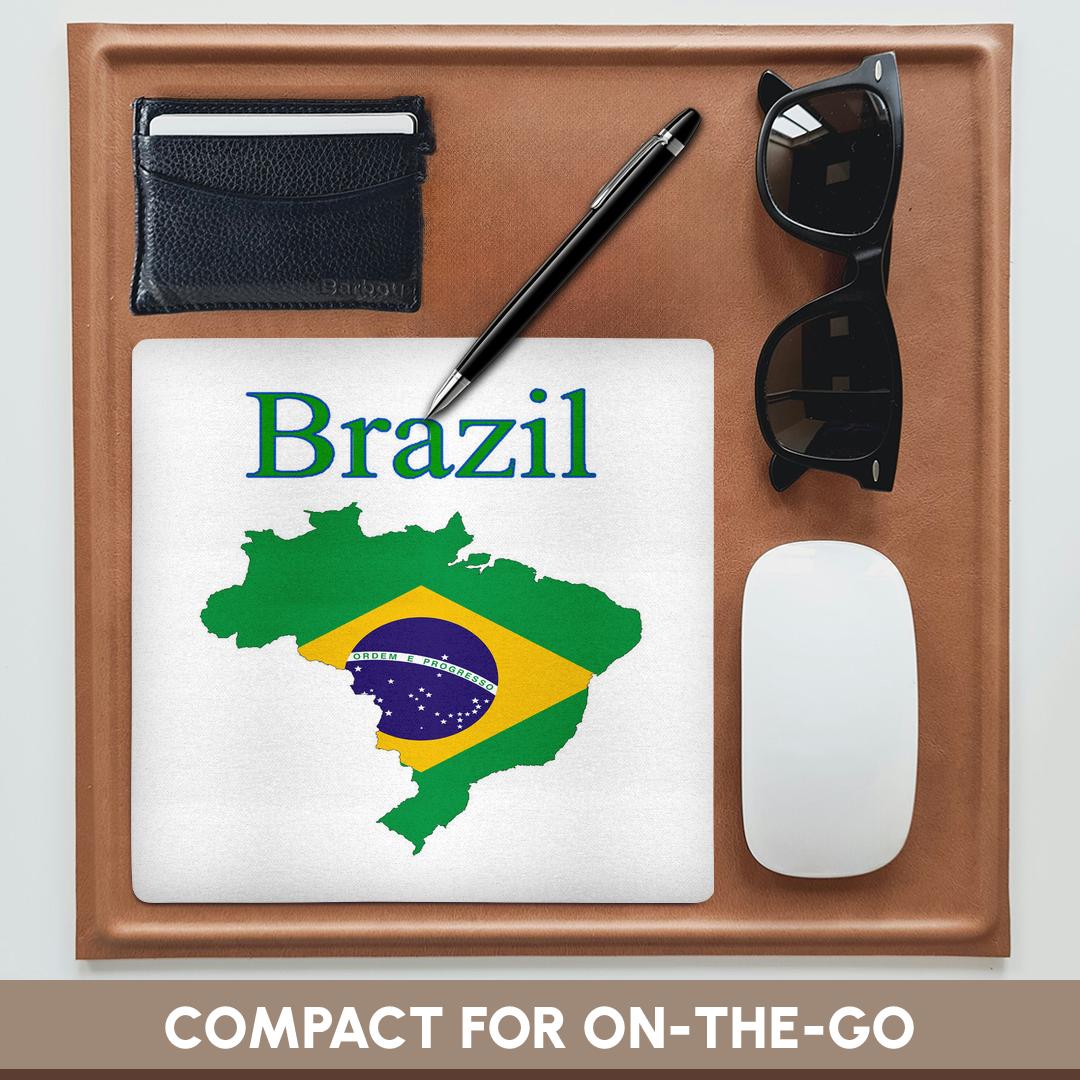 3dRose, Image of Brazil Flag in Outline Of Country With Countrys Name, Mouse Pad - Picture 11 of 14