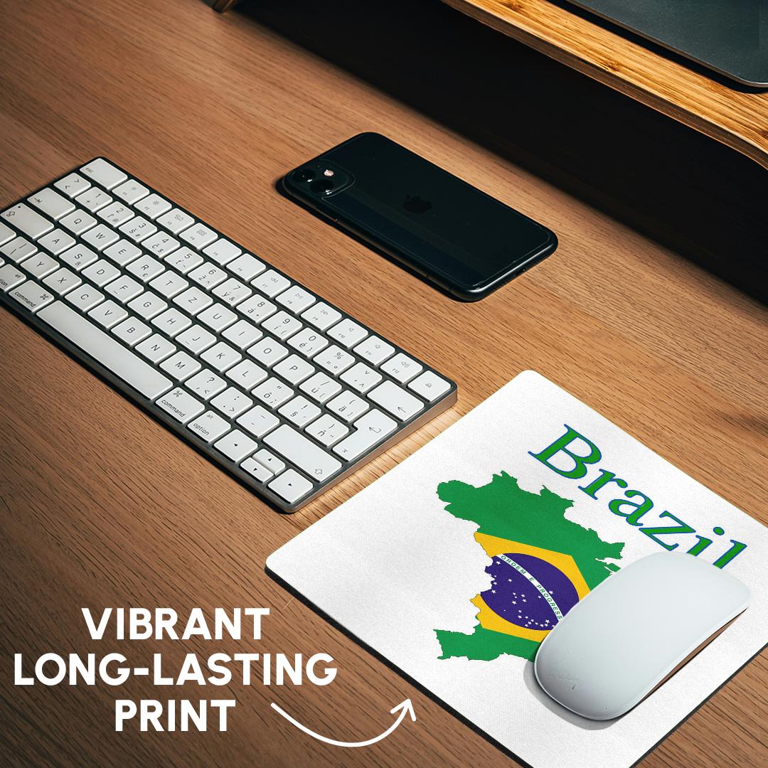 3dRose, Image of Brazil Flag in Outline Of Country With Countrys Name, Mouse Pad - Picture 13 of 14