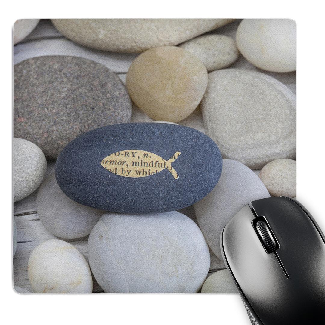 3dRose, Mindful paper fish on pebble, Mouse Pad for wholesale by 3dRose