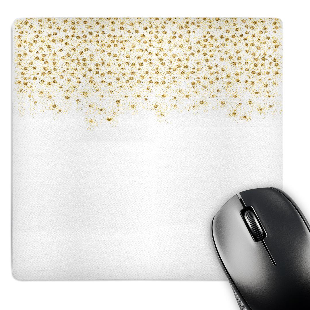 3dRose, Gold Sparkling Faux Glitter Confetti Dots on White, Mouse Pad for wholesale by 3dRose
