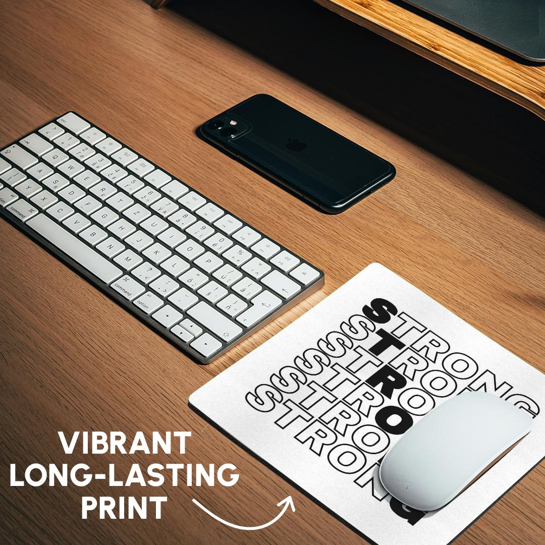 3dRose, Motivational quote Strong Typography, Mouse Pad - Picture 13 of 14