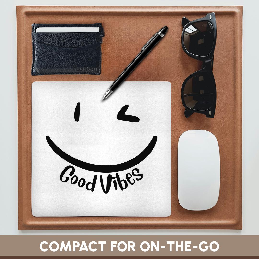 3dRose, Motivational quote Good Vibes Smiley, Mouse Pad - Picture 11 of 14
