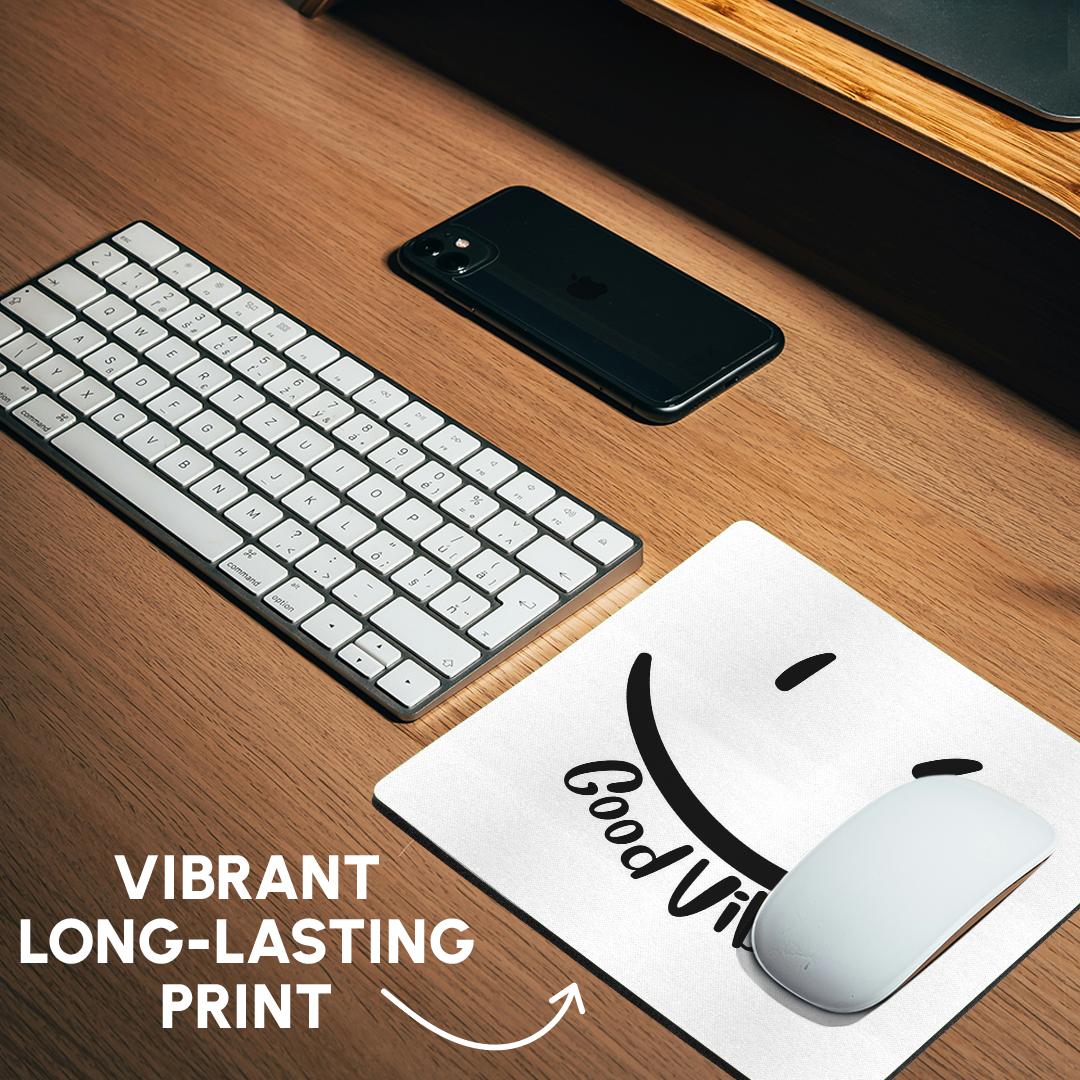 3dRose, Motivational quote Good Vibes Smiley, Mouse Pad - Picture 13 of 14